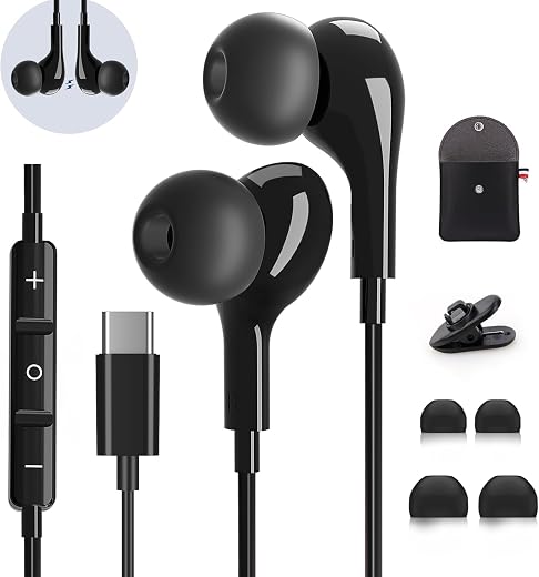 USB C Headphones for Samsung Galaxy S26 S25 S24 Ultra iPhone 17 16 Pro Max