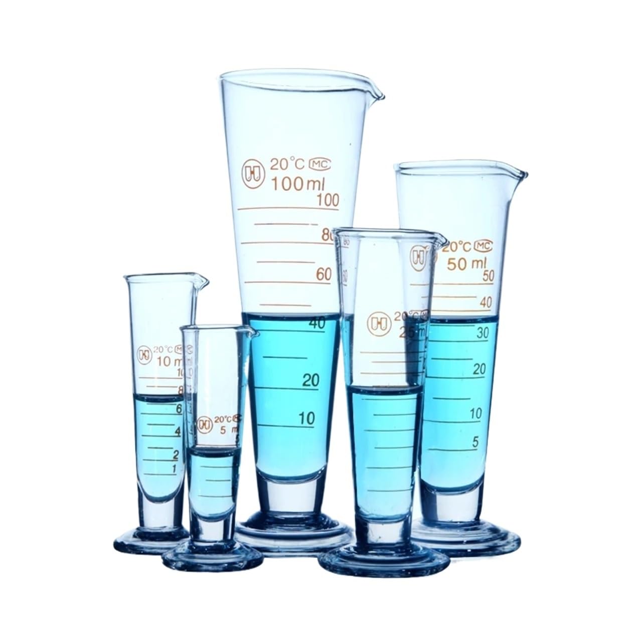 Bicchiere graduato Conico in Vetro da 1000 ml, Bicchiere Triangolare in Vetro, Cilindro da Laboratorio, Attrezzatura Chimica (1 Pezzo da 1000 ml)
