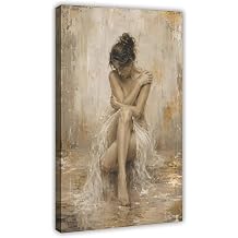Elegant Nude Woman Canvas Sensual Figure Inner Framed Contemporary Art Room