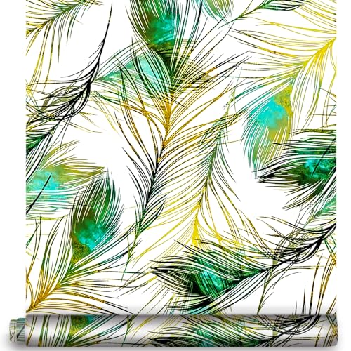 YIFU LIFE Feather Peel and Stick Wallpaper 17.7