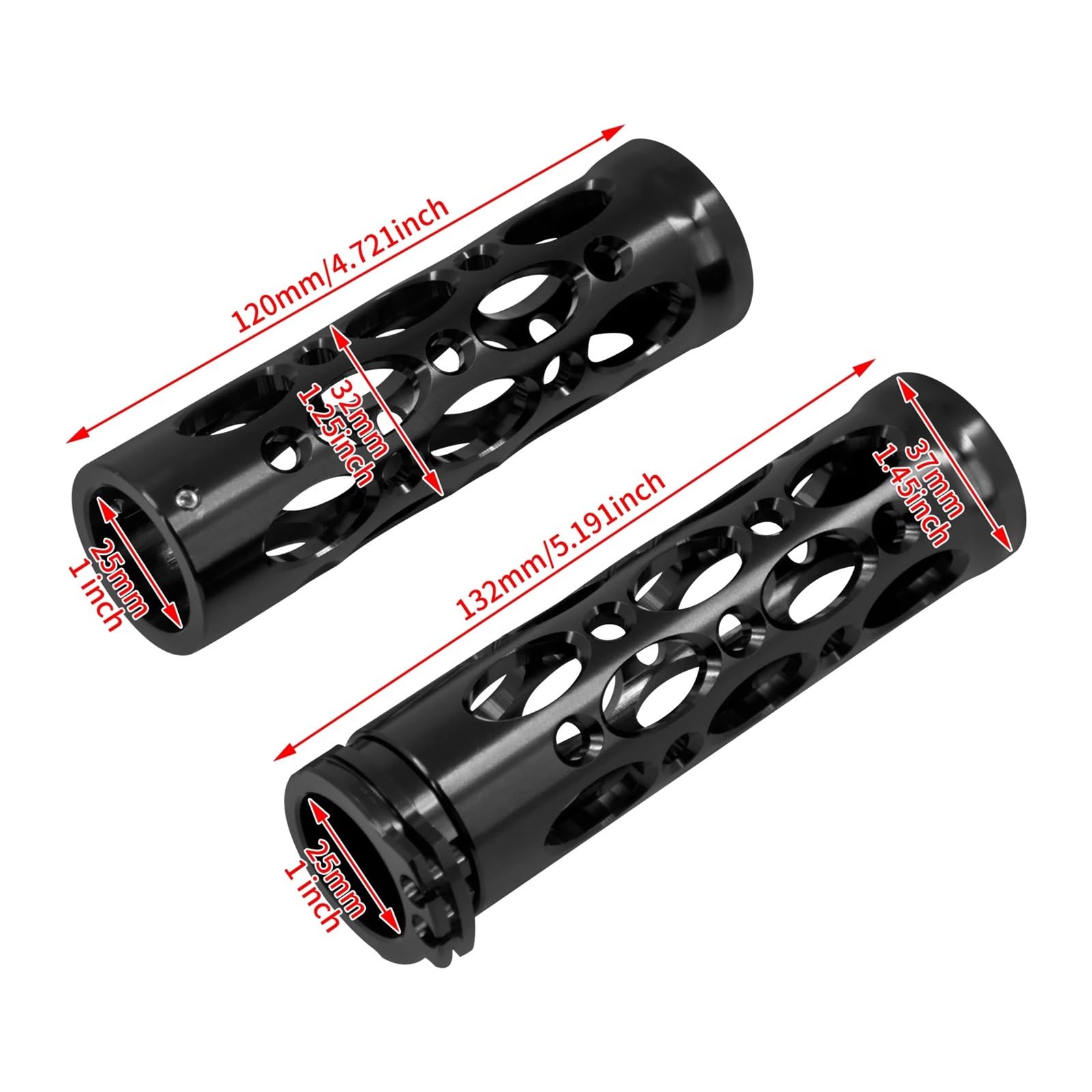 Empuñaduras Manillar Empuñaduras Huecas para Motocicleta, Manillar De Acelerador para Sportster XL,para Touring FLHR, Funda De Goma para Softail Manillar(Side Box n Rack)