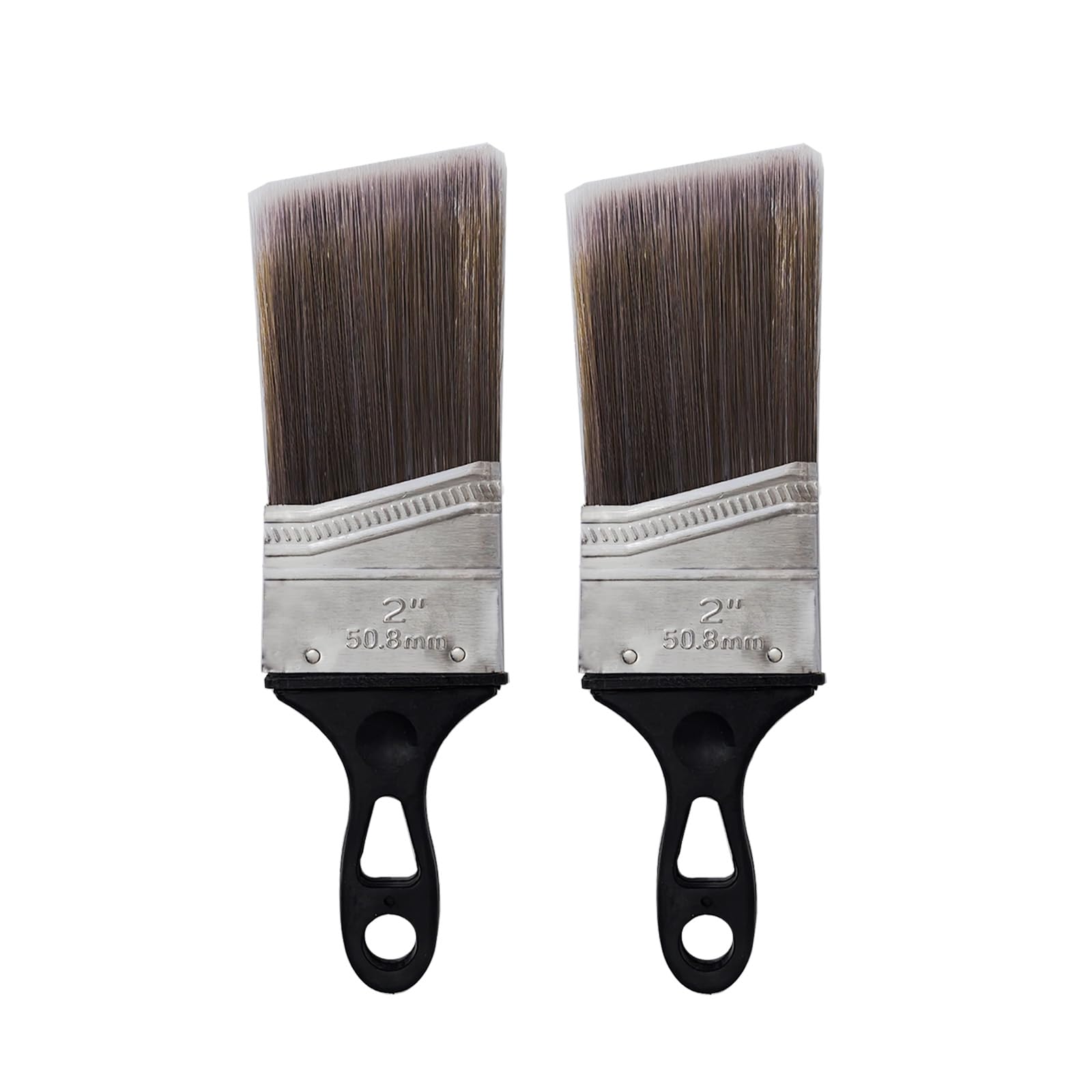 Photo 1 of 2 Inch Brush with Rubber Handle Shortcut Angle Sash Paintbrush,Suitable for All Paints 2 Pack