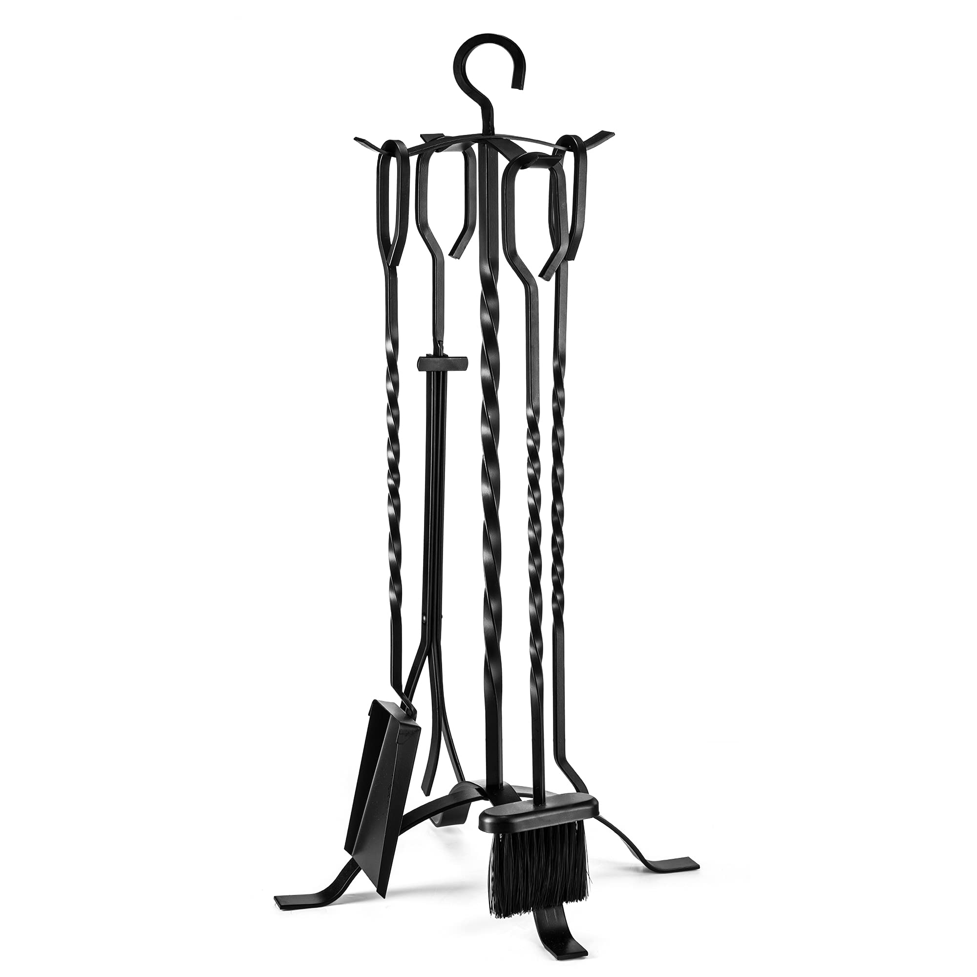 Buy Delxo 5pcs Fireplace Tools Set 31inch Black Cast Iron Fire Place