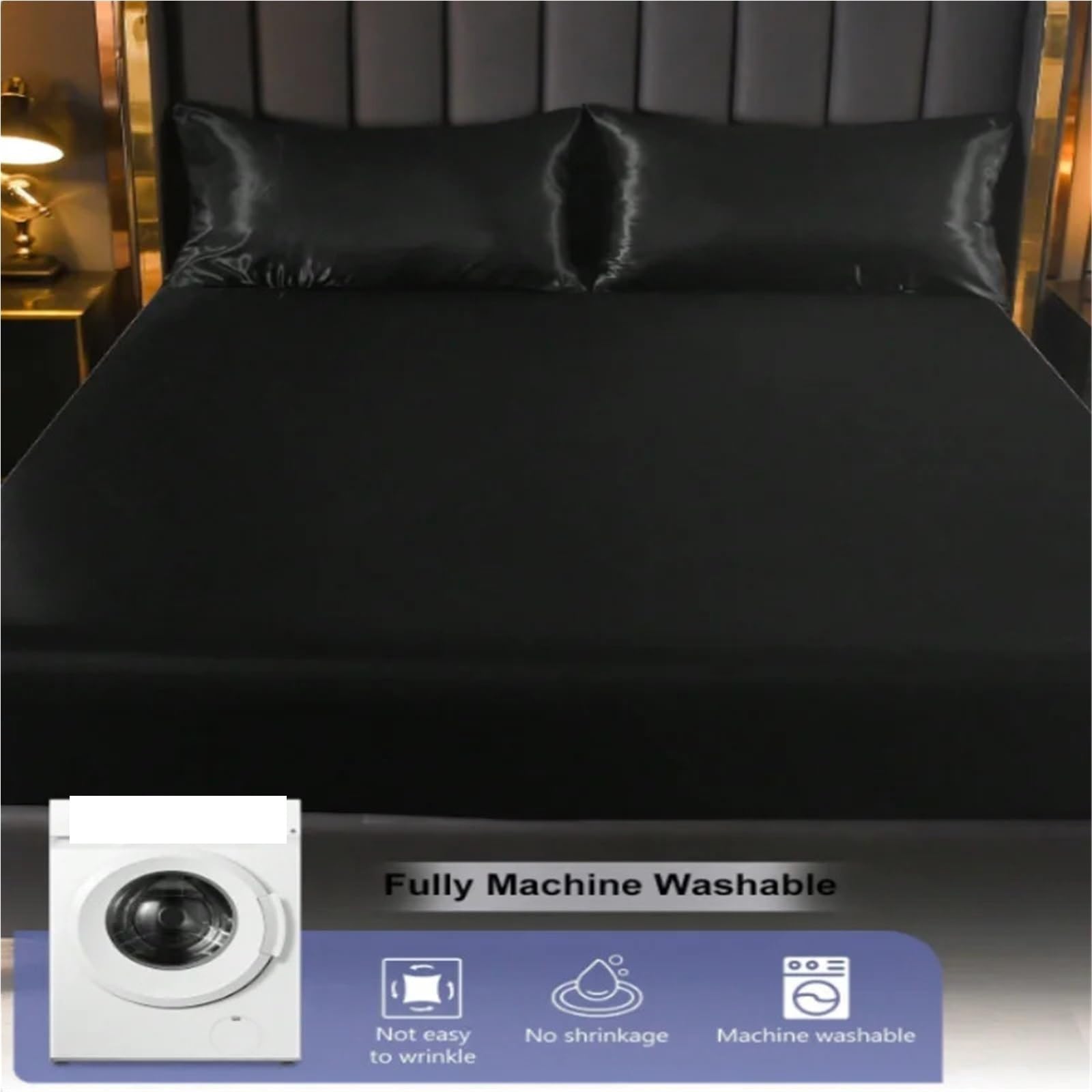 1 Funda de colchón satén Color sólido, Ligera, Suave, Transpirable, Apta for Las Cuatro Estaciones, sin Almohada para ColchóN(200x120cm)