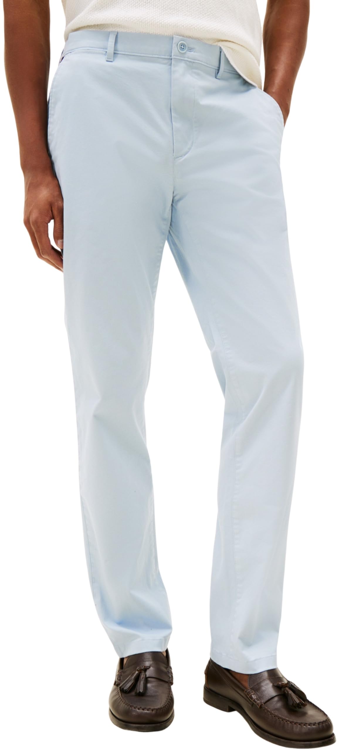Tommy Hilfiger Men's Core Denton Essential Twill Straight Fit Chinos, Blue (Blue Cloud), 34W/40L