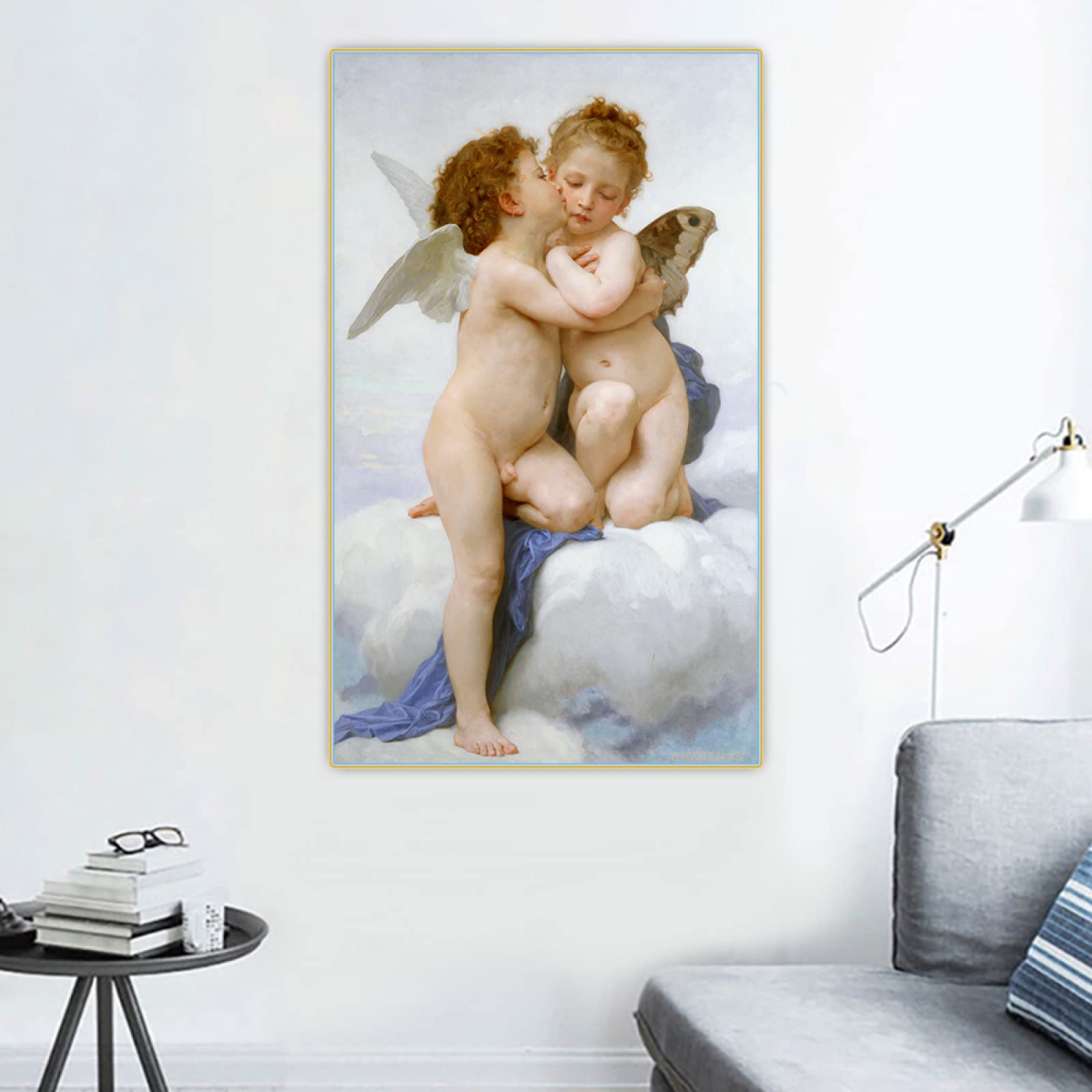 キャンバス プリントアート ブーグロー ファーストキス 絵画 額付 インテリア プリントアート ブーグロー ファーストキス 絵画 インテリア