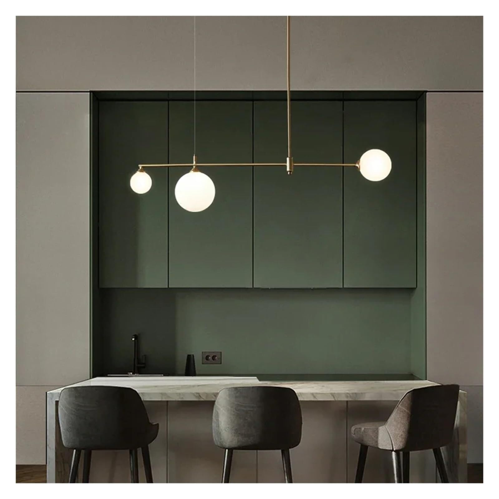 d żyrandol ze szklaną kulką lampa wisząca kompatybilna jadalnia stół kuchenny Home Decor oprawy oświetlenia wiszącego, lampa sufitowa Led LWX