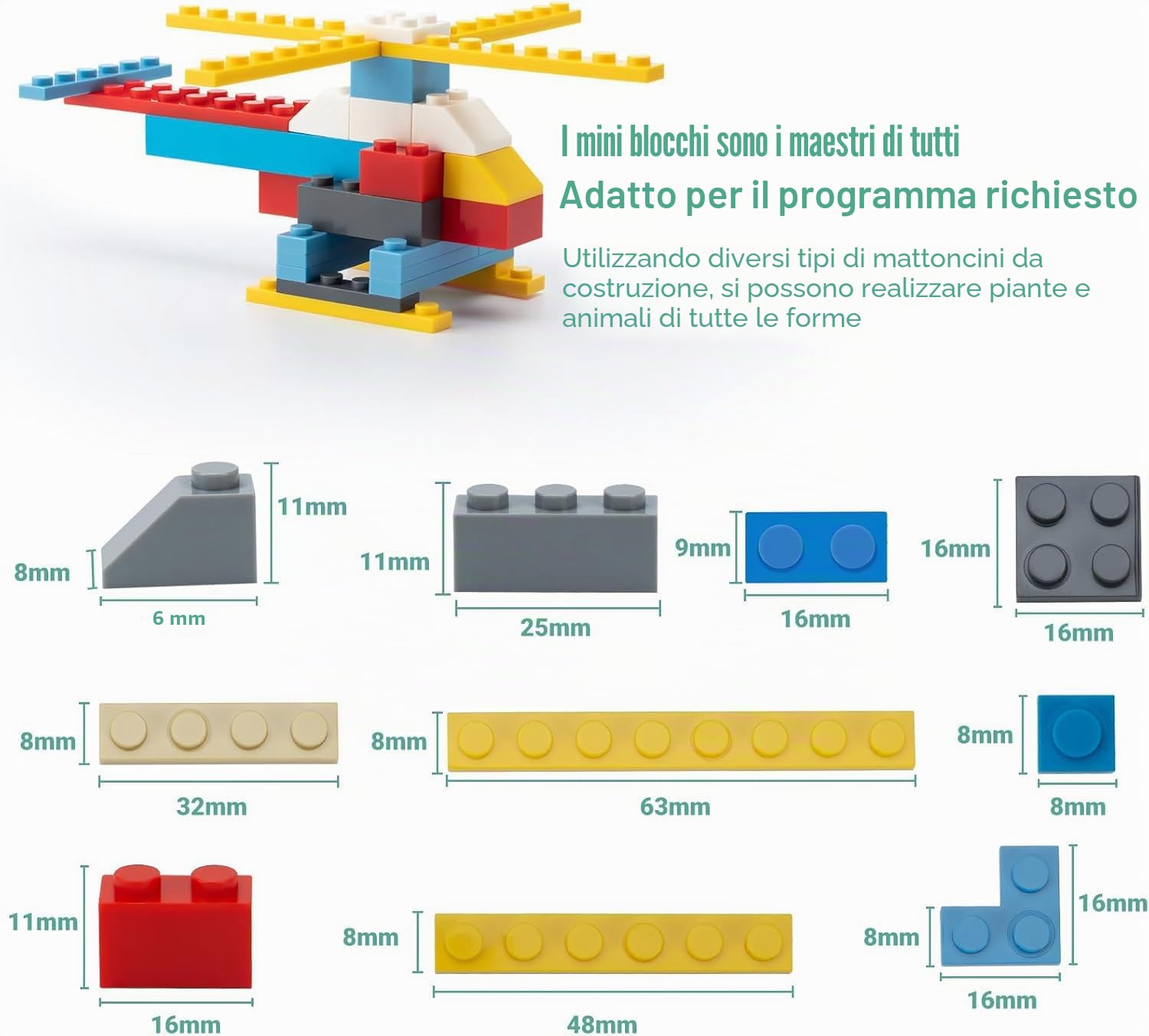 WYSWYG Basic Mattoncini 1200 Pezzi Compatibile con Tutti i Principali Marchi, Adatto per Ragazzi e Ragazze dai 6 Anni in Su