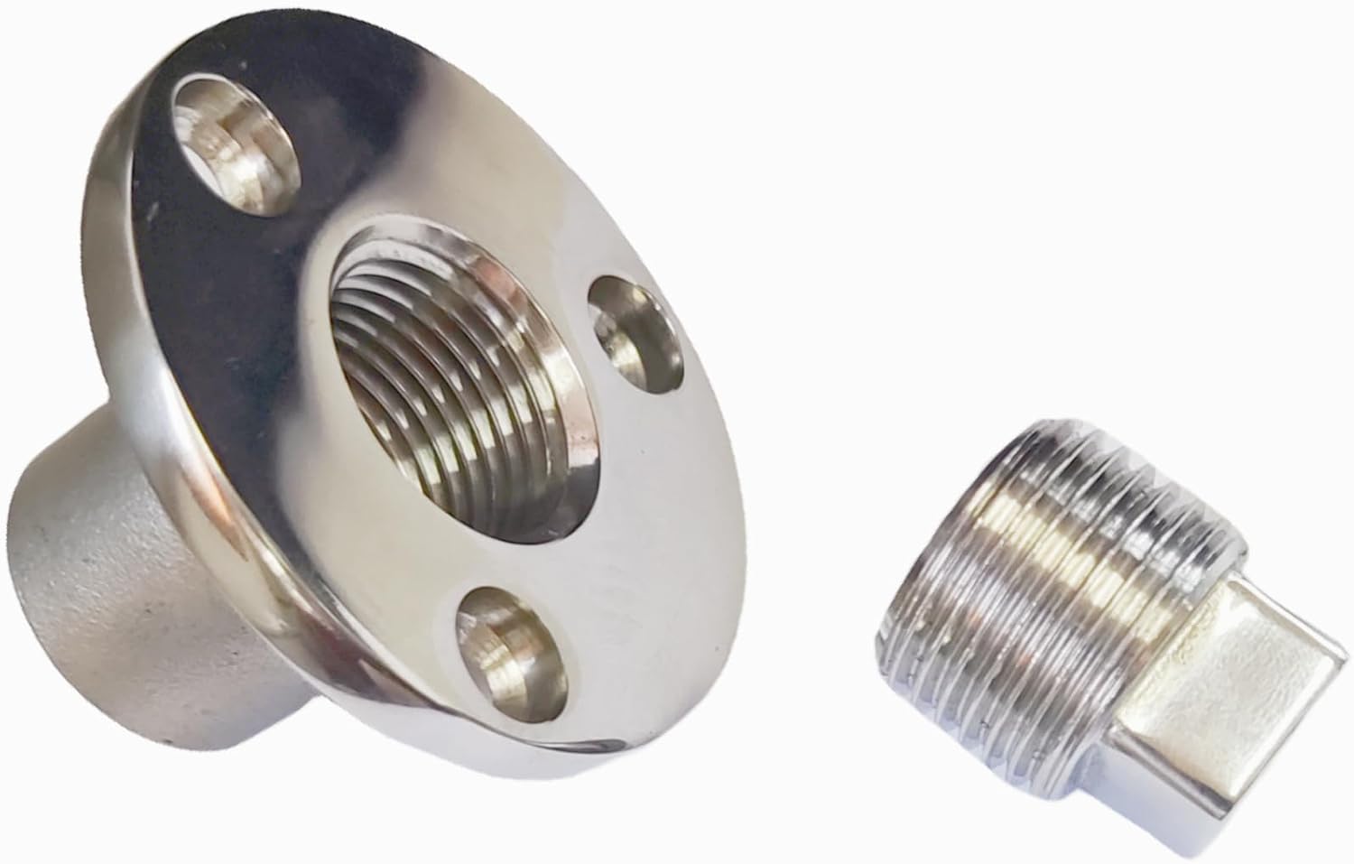 1 Piece of Stainless Steel 316 Heavy Duty Boat Marine Grade Garboard Drain Plug Kit Flange Diameter 2''with Screws for 1 Inch Hole