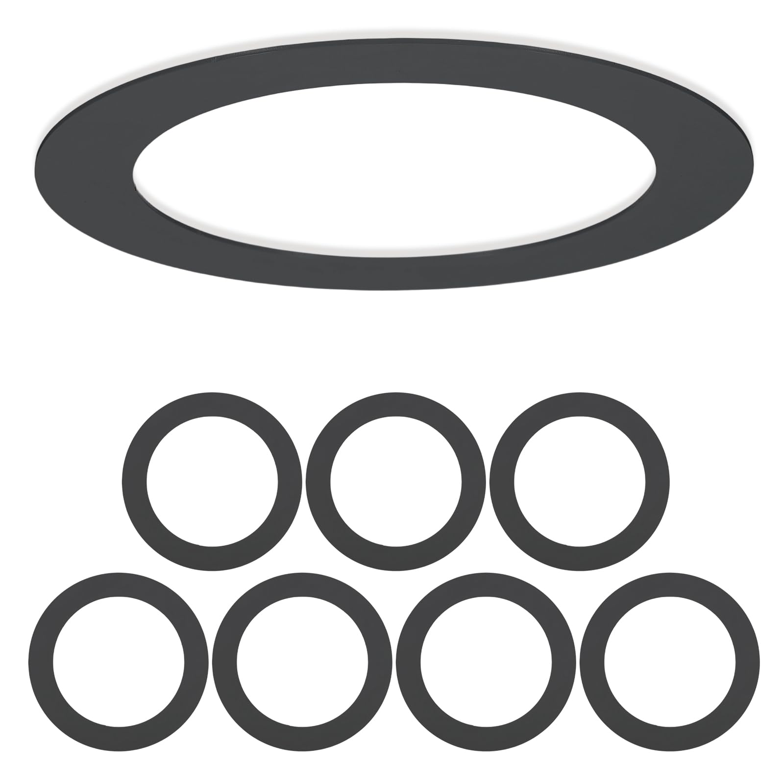 VIAPUICE Recessed Light Trim Ring 4.9" OD 3.6" ID Light Goof 8Pcs Black