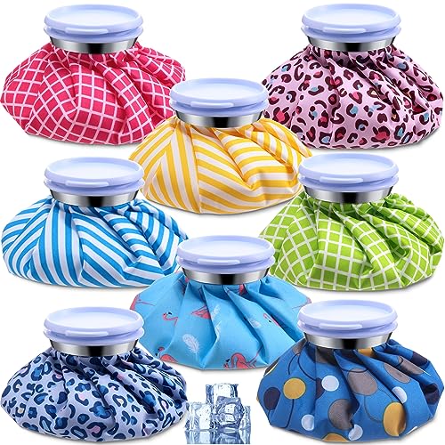TrelaCo 8 Pcs Ice Pack for Injuries Reusable with Screw Refillable Reusable Hot and Cold Bag for...