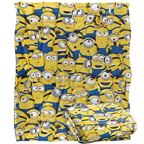 Minions Blanket, Minion Group Silky Touch, Optimalweiche Überwurfdecke, 152 x 127 cm