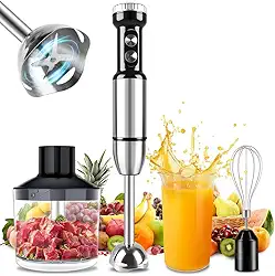 Mixer Inox (220 V), Mixer 5 em 1 1000W, Míxer Inox 220V, Mix 5 em 1, Míxer de Mão, Míxêr, Mixêr Portatil, Míxer Misturador Multiuso 5 em 1, 2 Velocidades, 3 Acessórios, 220V, Capacidade 800ml
