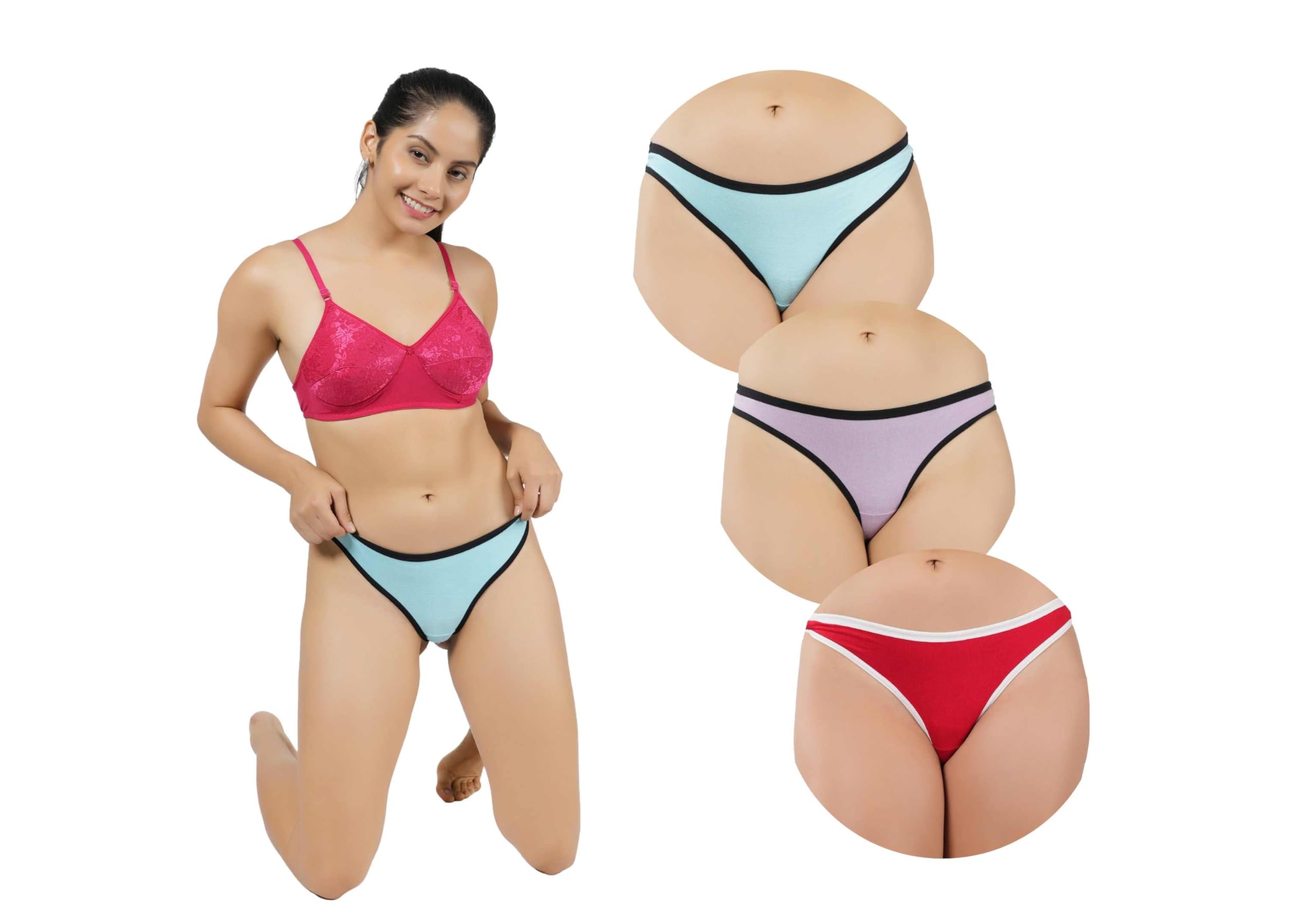 Women's Viscose Cotton G-String Thongs, Pack of 3, Soft, Stretchable, Available in Regular & Plus Size-image-41