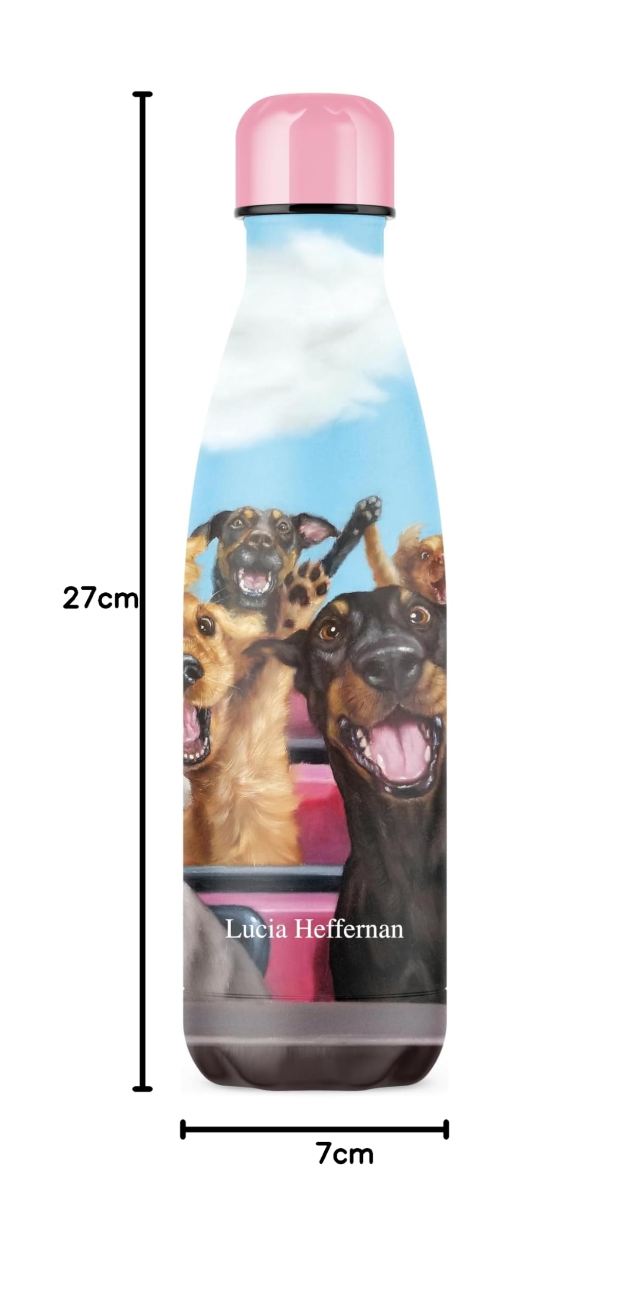 IZY Trinkflasche, Drucke, Thrill Seekers, Wasserspende, Thermoskanne, Wasserflasche, Thermobecher, BPA-frei, Trinkflasche aus rostfreiem Stahl, Heiß oder kalt für 12 Stunden, 500 ml