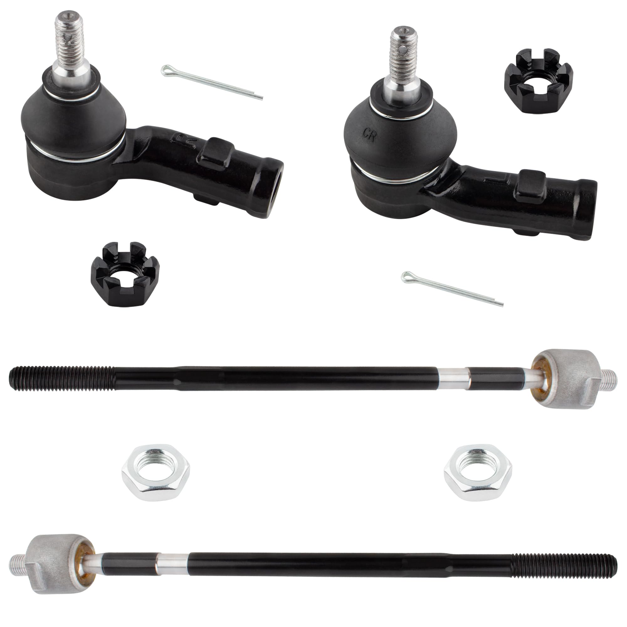 WEDOAUTO 4Pcs Suspension Kit Outer Tie Rods End + Inner Tie Rod Ends Left Driver & Right Passenger Fit For Ford Focus 2000 2001 2002 2003 2004 2005