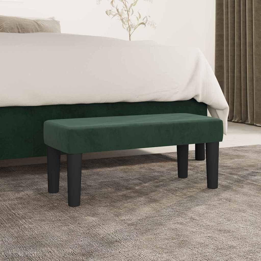 vidaXL | ławka | Ciemna zieleń 70 x 30 x 30 cm Aksamit | Miękkie, aksamitne poduszki są mega komfortowe - idealne do relaksu, Ten nowoczesny styl idealnie pasuje do różnych wnętrz,