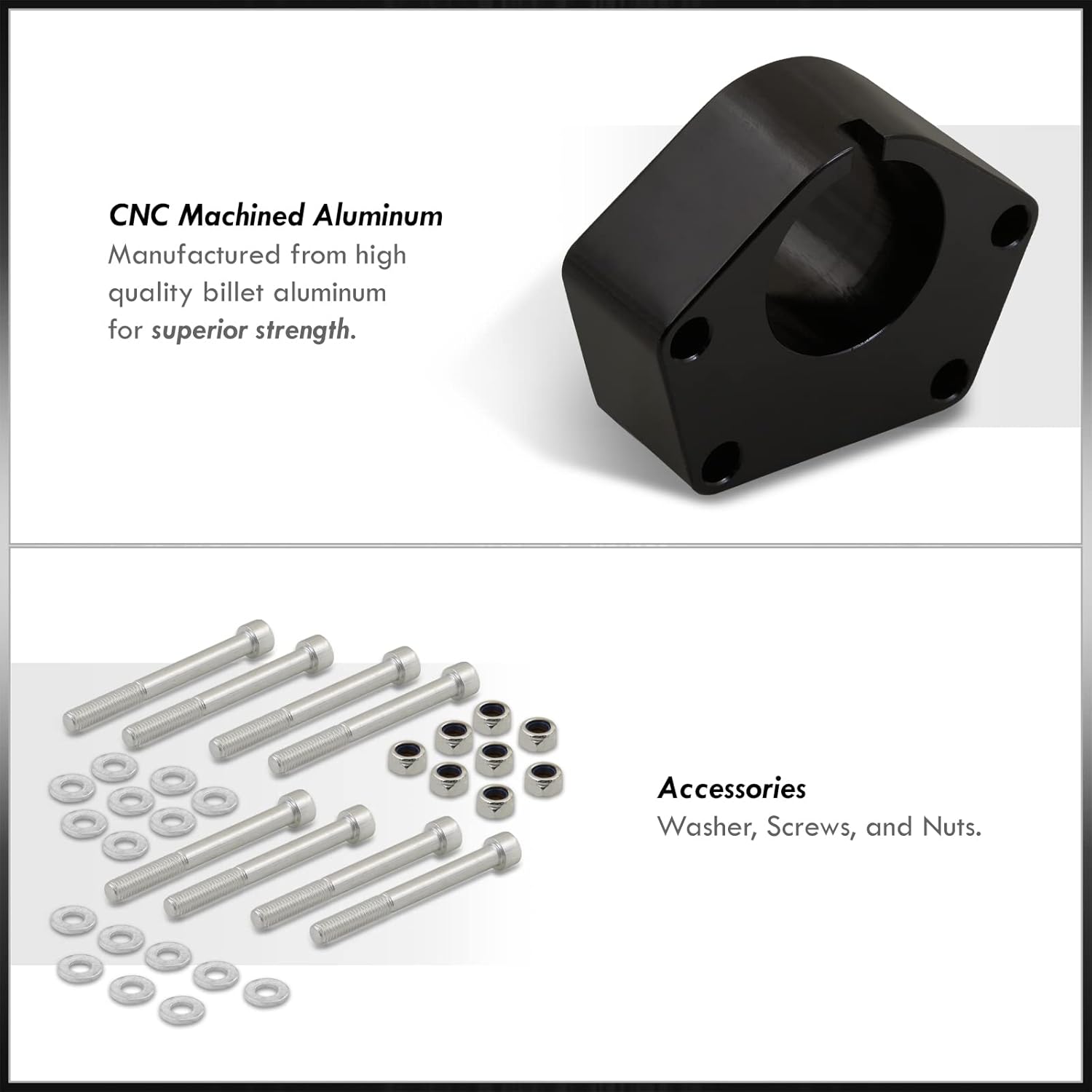 AJP Distributors 1" Front Strut Spacer Leveling Lift Kit Suspension Black Compatible/Replacement For T100 Pickup IFS 4WD 1986 1987 1988 1989 1990 1991 1992 1993 1994 1995 86 87 88 89 90 91 92 93 94 95
