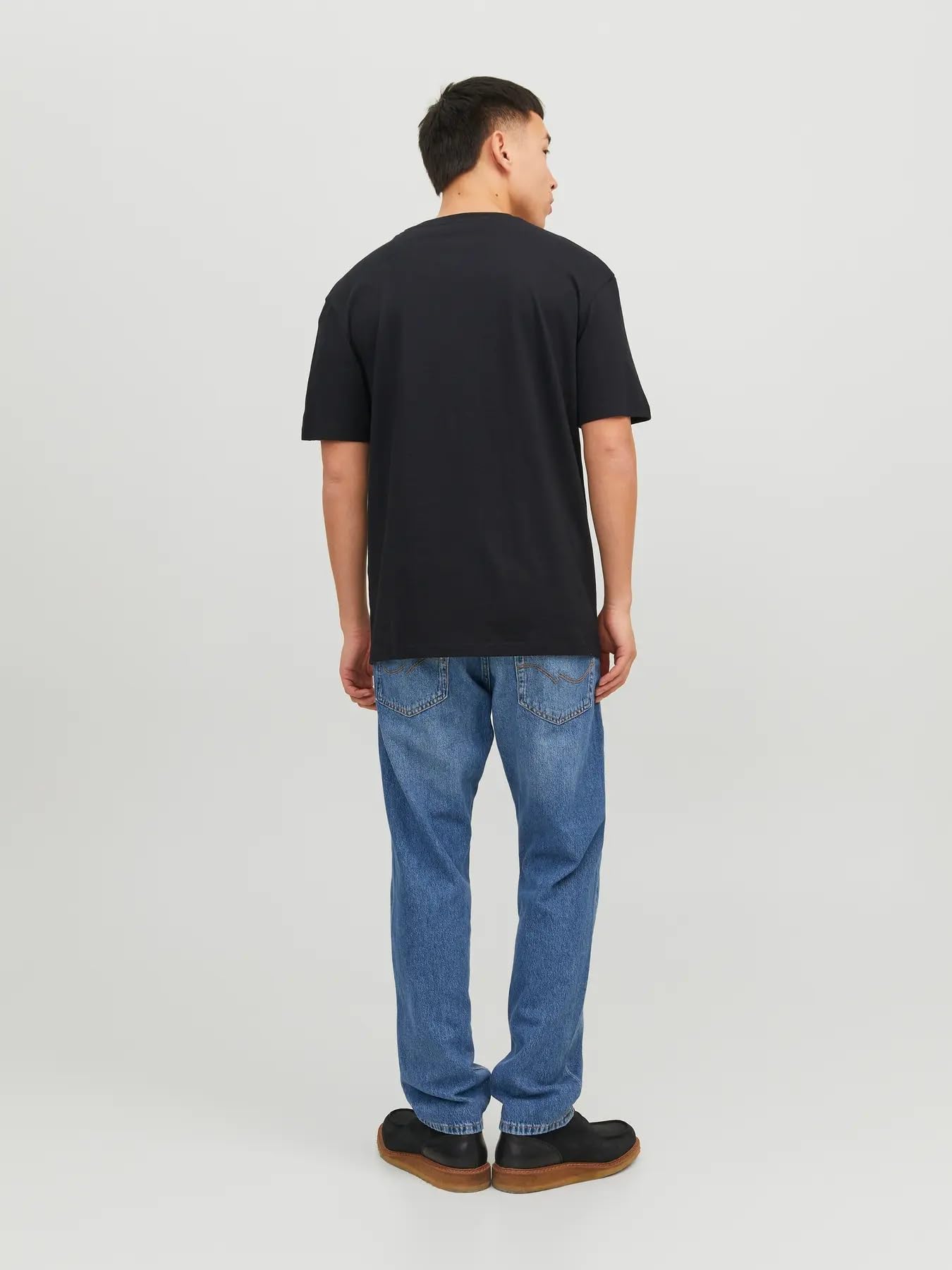 JACK & JONES Camiseta para Hombre con Logo, Negro (A/2 X Black/White), L