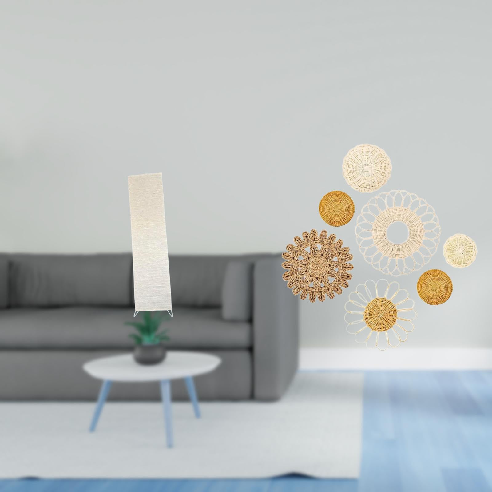 Enakshi® Rattan Woven Floor Lamp Shade for Living Room and Bedroom Unique Decorative Wall Hanging Ornaments and Light Cover for Hallway Porch Cafe-image-37