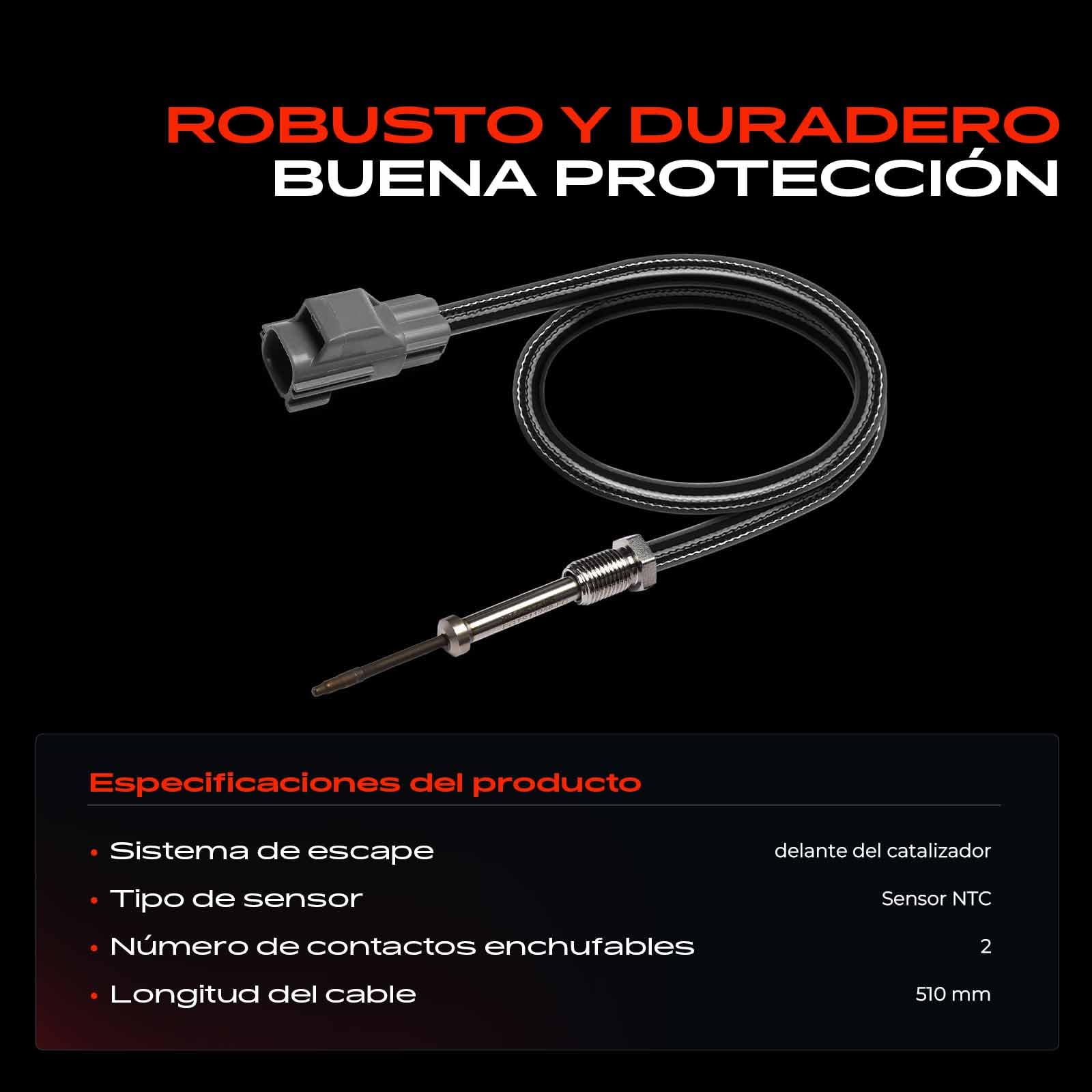 Frankberg Sensor de temperatura de gases de escape | AV4112B591AB; Compatible con: K.u.g.a I, K.u.g.a II DM2