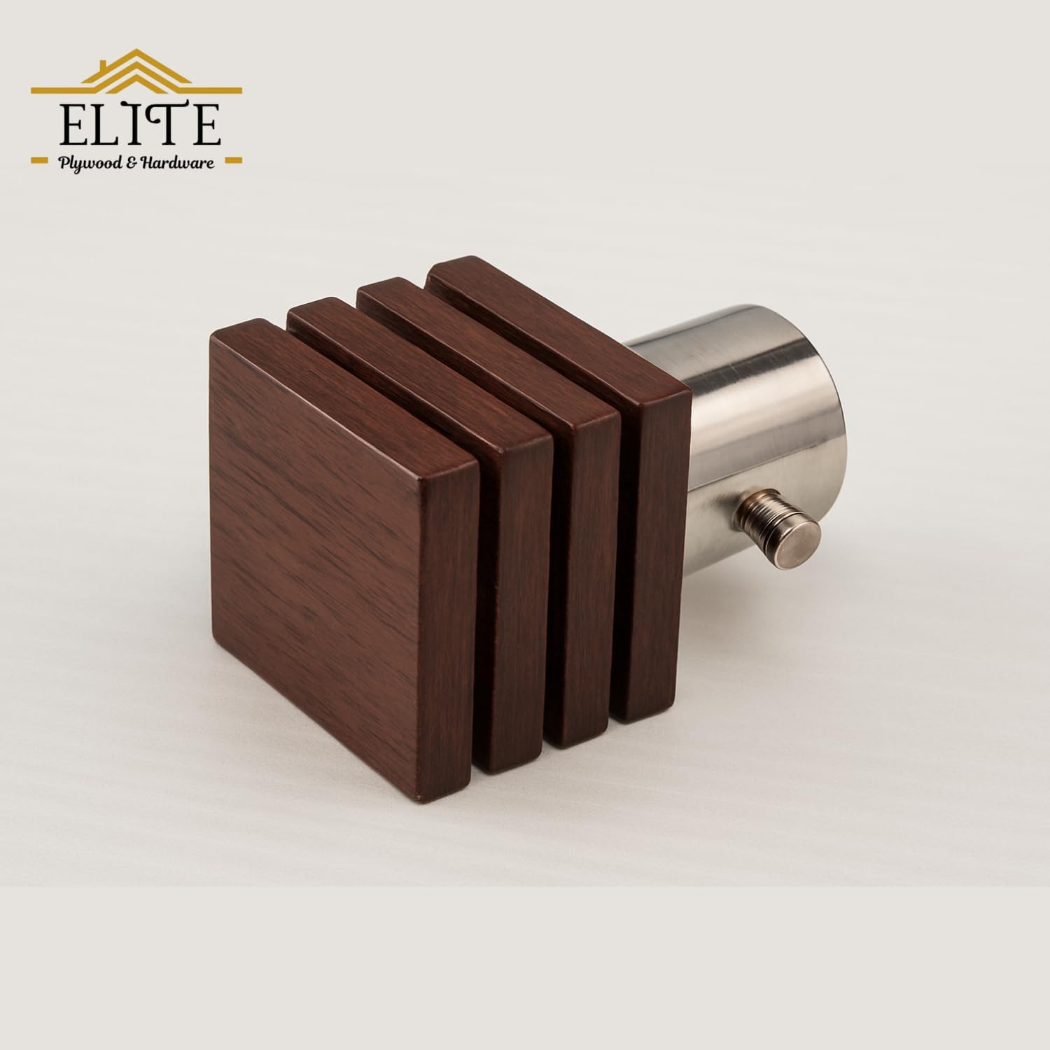 Urban Elite Premium Curtain End Cap – Elegant Decorative Rod Finial for Window Drapes, Smooth Finish, Durable & Stylish, Perfect for Home & Office Décor (Big Square, Wooden, Big) 1