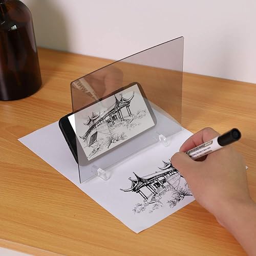 Miniatura 8 de Tablero de dibujo impermeable, tablero de dibujo acrílico, tablero de dibujo, reflejo de espejo de boceto, utiliza la proyección para dibujar la