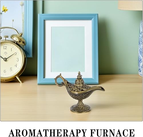 Miniatura 6 de Healifty Soporte de incienso de metal, lámpara de deseos, quemador de incienso, adorno de escritorio, difusor de horno aromático para oficina en