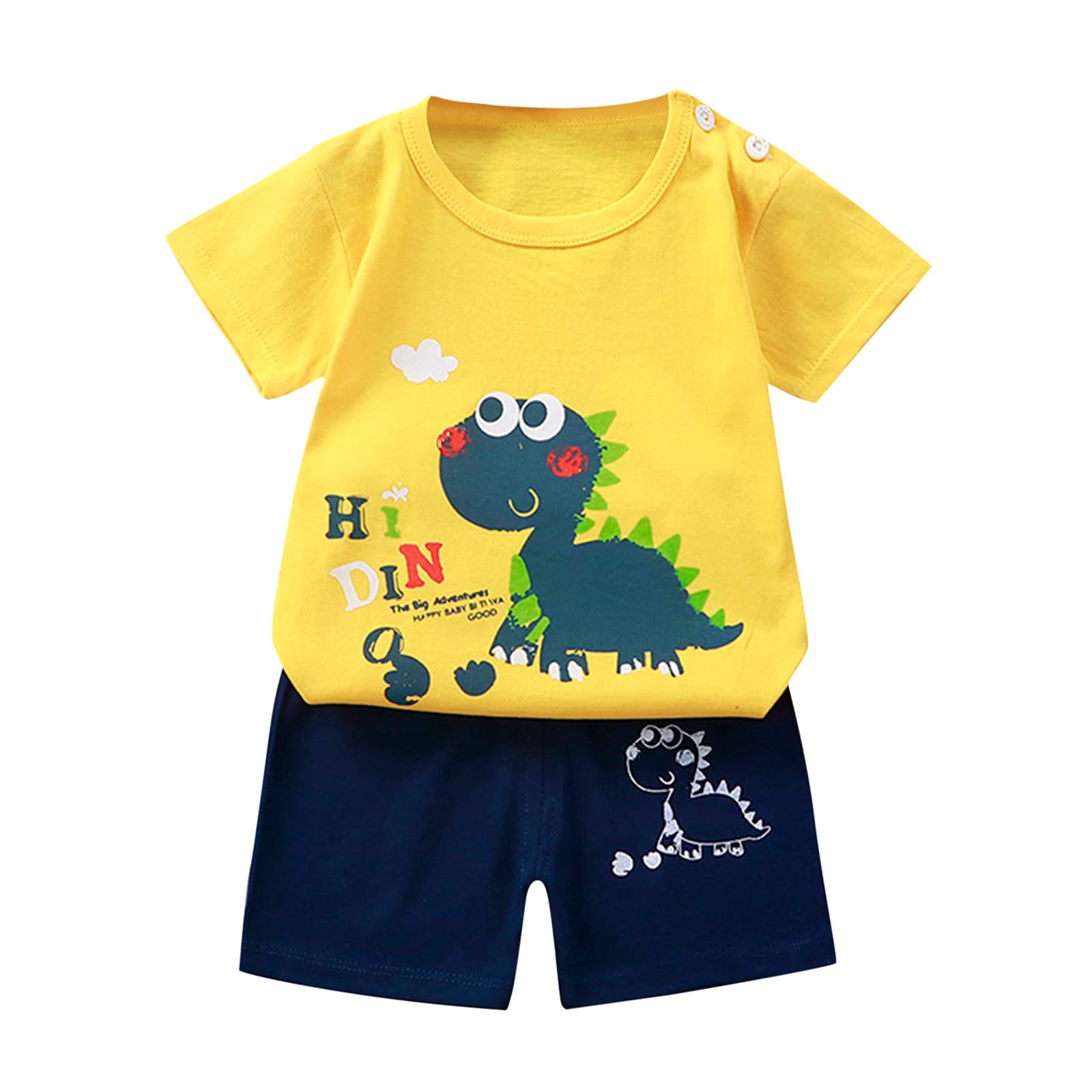 Enfants Bébé Garçons 2 Pcs Dinosaure Vêtements T-Shirt Tops À Manches Courtes + Pantalons Tenues Été Vetements pour 1-6 Ans