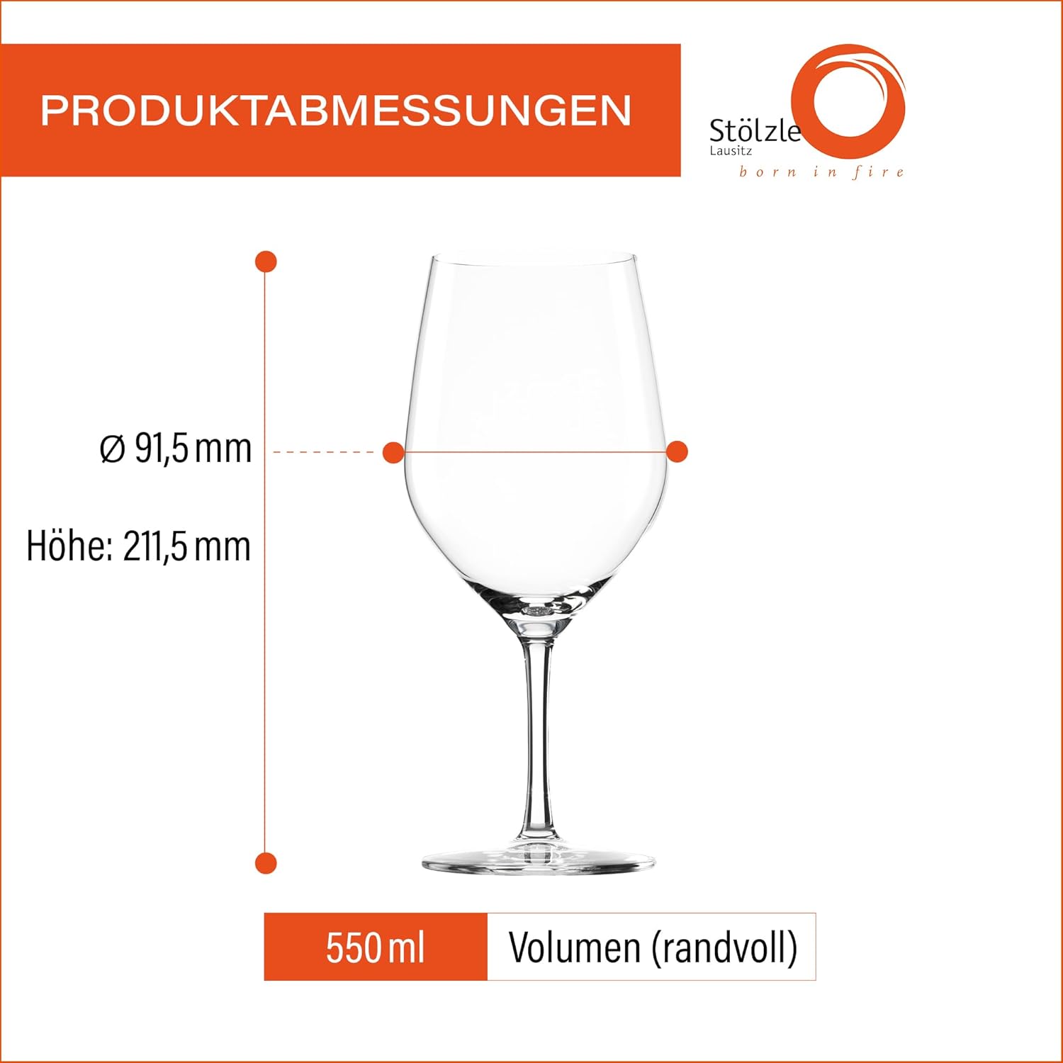 Stölzle Lausitz Cabernet Bordeaux Red Wine Glasses Ultra Set of 6, 18-3/4 oz – Premium German Crystal Glasses for Red Wine - Dishwasher Safe & Break Resistant