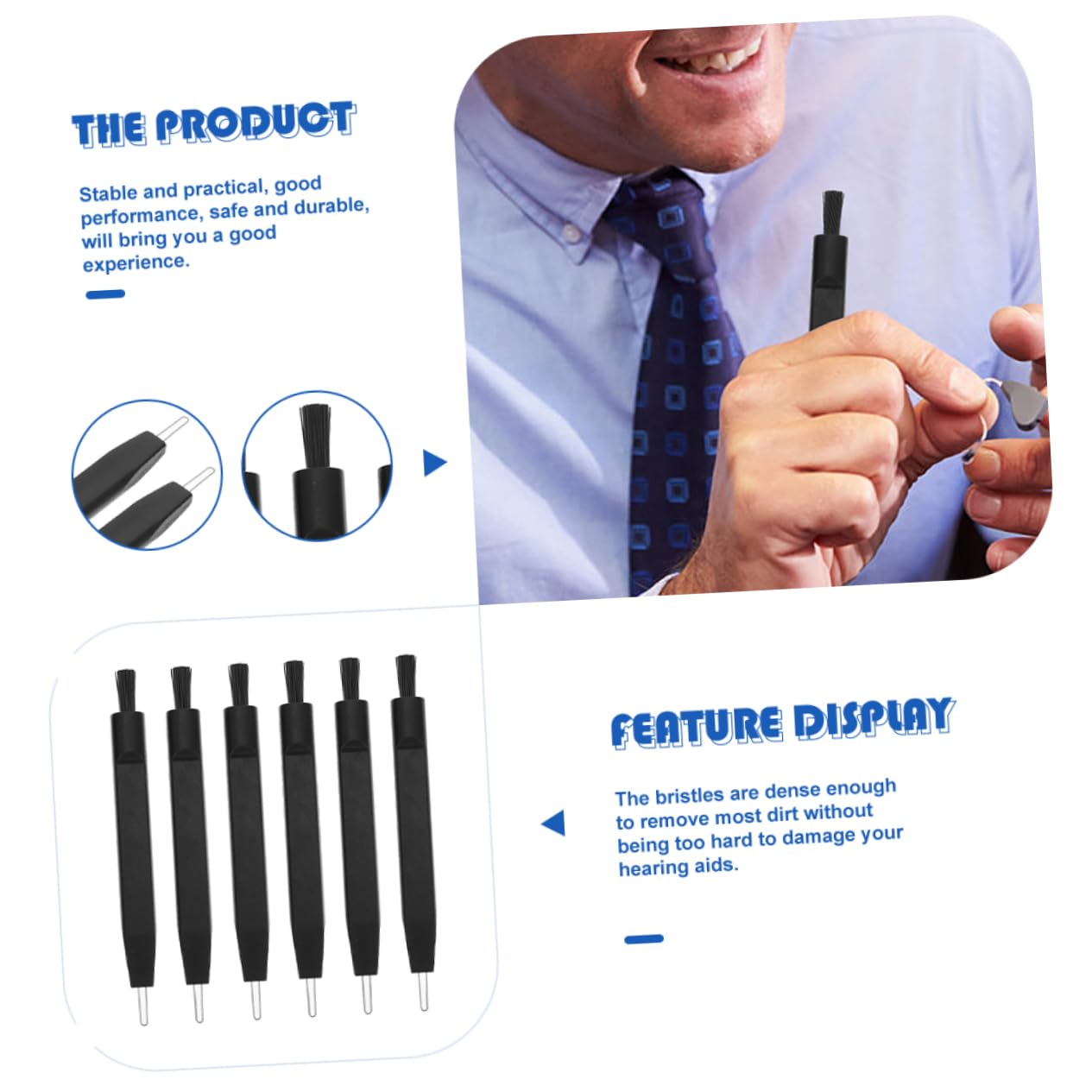 minkissy 6pcs Cleaning Brush Cleaning Wipes Headphone Accessories Amplifier Cleaning Earbud Cleaner Earbuds Cleaning Brush Wax Tool Dirts Removel Brush Scavengers Keyboard Nylon