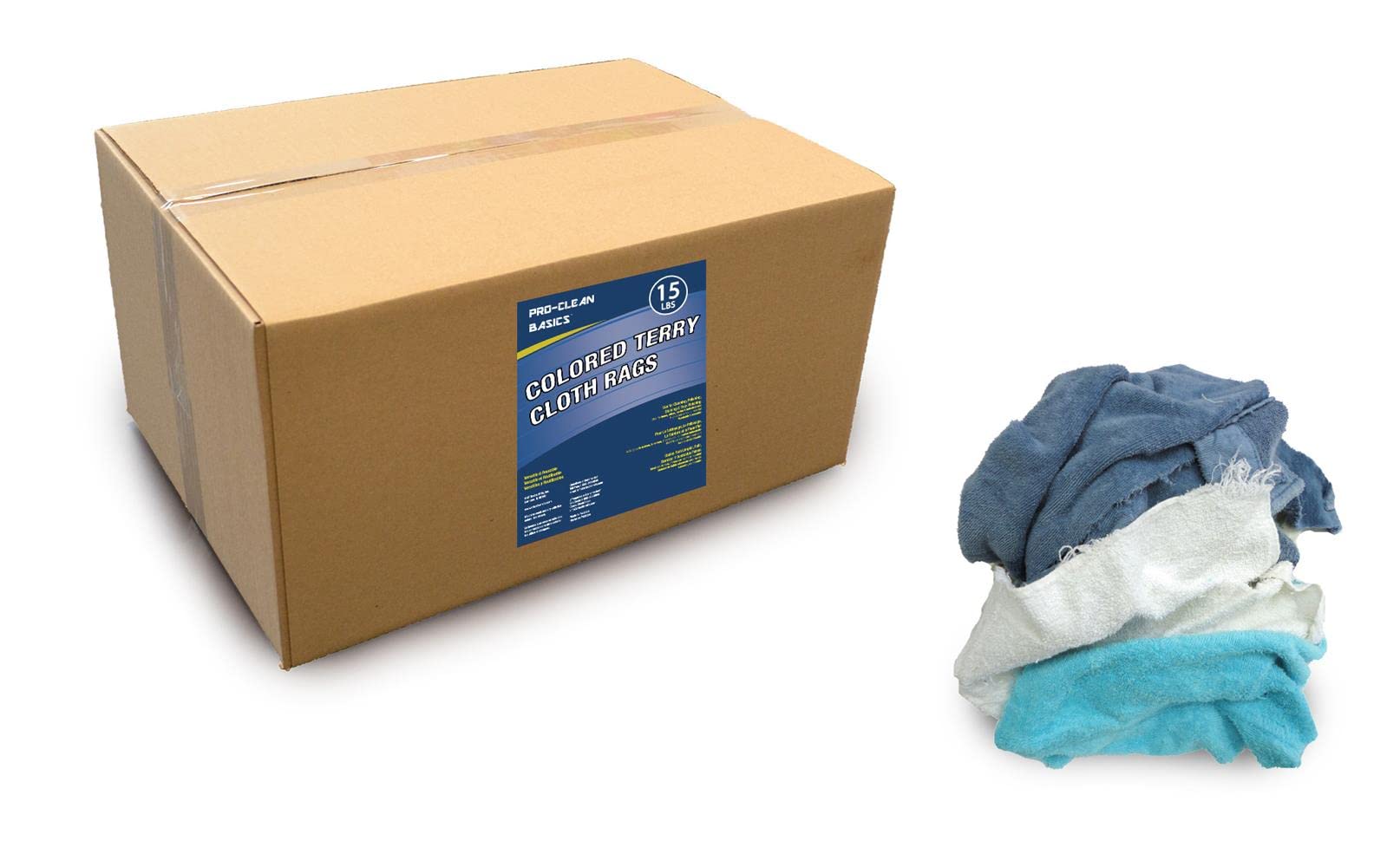 Pro-Clean Basics Colored Terry Cloth Rags: 15 lb. Box