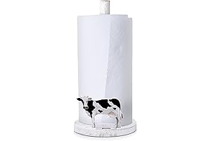 Farmhouse Paper Towel Holder with Cow Rooster Sunflower Design - Wooden Paper...
