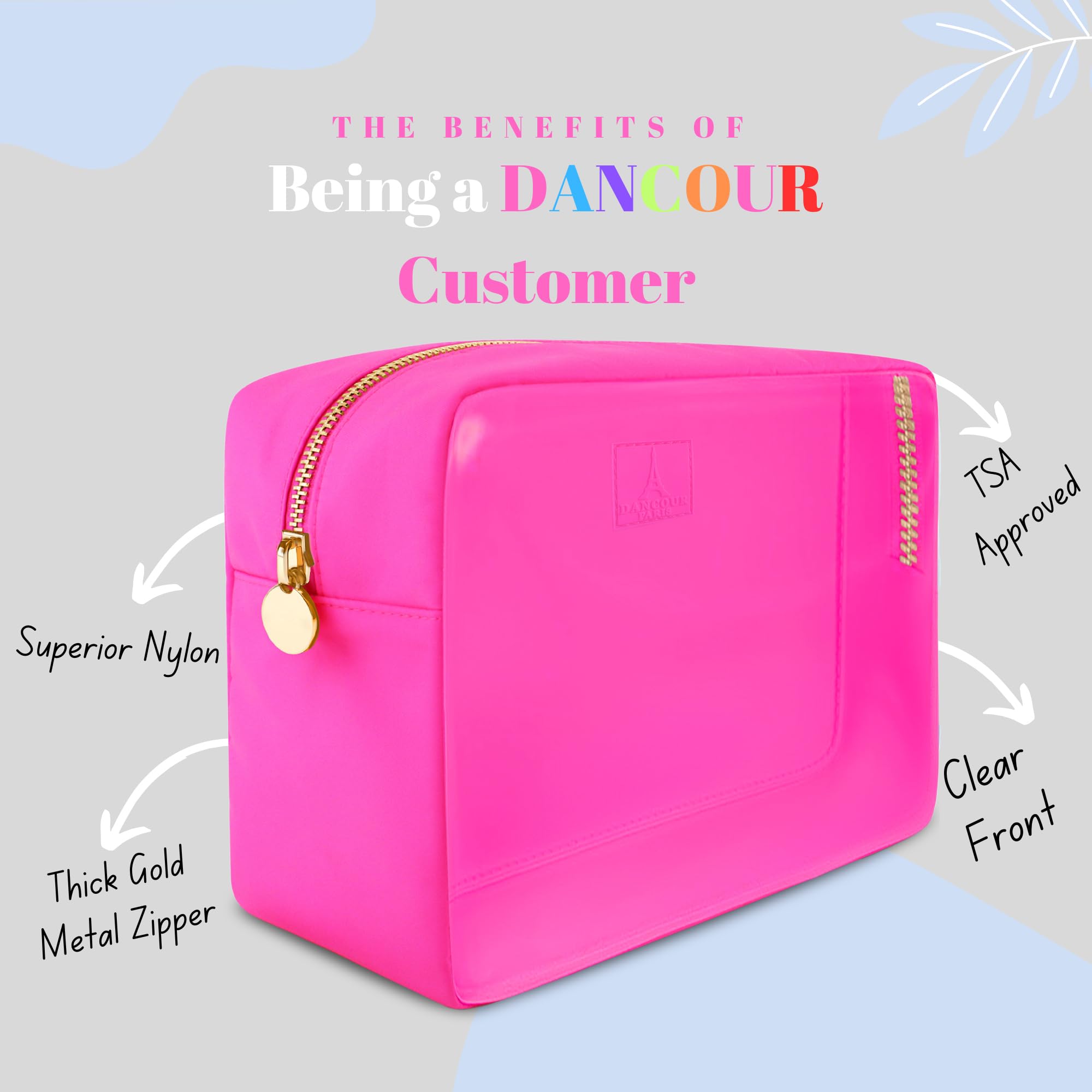DANCOUR Transparente Make-up-Tasche, Mini-Make-up-Tasche für Geldbörse, Mini-Tasche, Geldbörse, transparente Tasche, kleine Kosmetiktasche für Geldbörse, Kosmetiktasche, Reise-Kosmetiktasche,