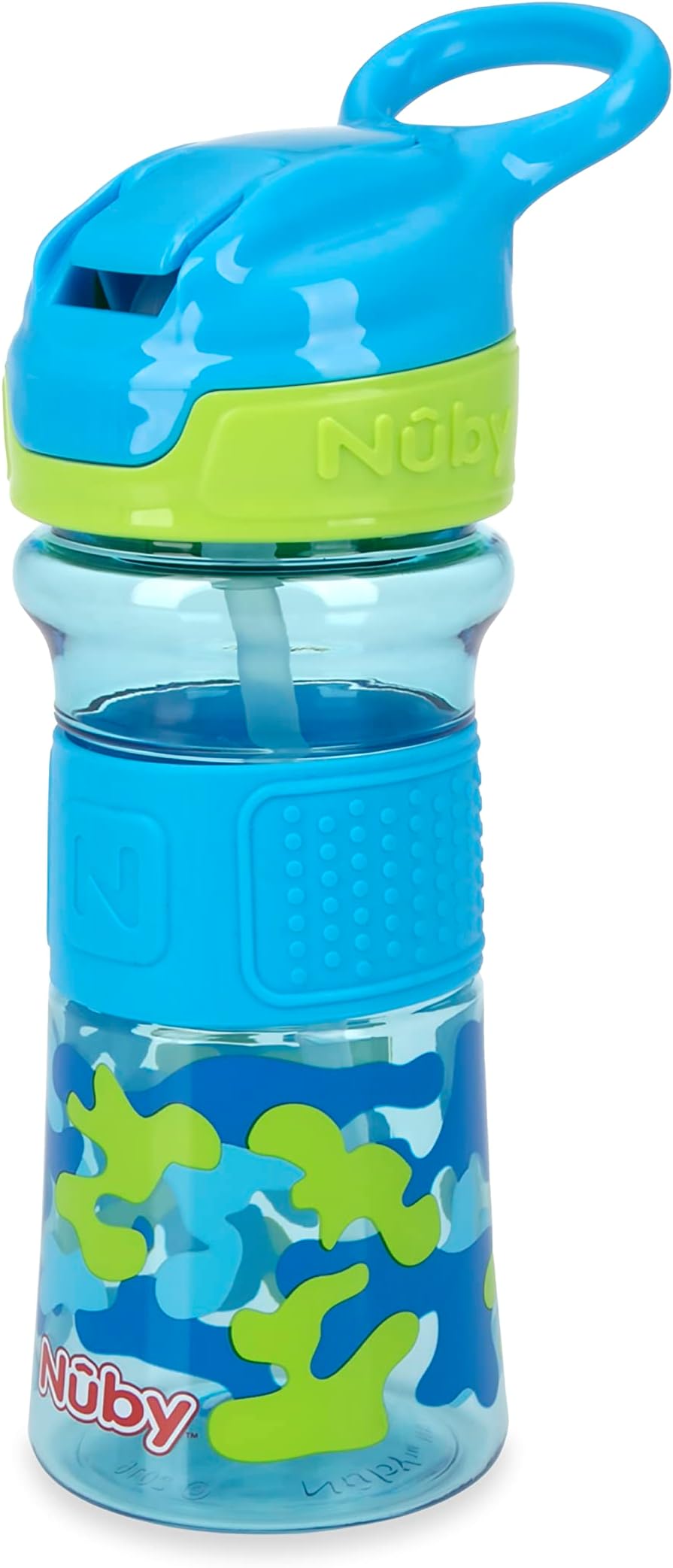 Thirsty Kids Flip-It No-Spill Toddler Sippy Cup with Soft Spout - 12 oz - 18+ Months - Aqua Camo - Back to School Essentials