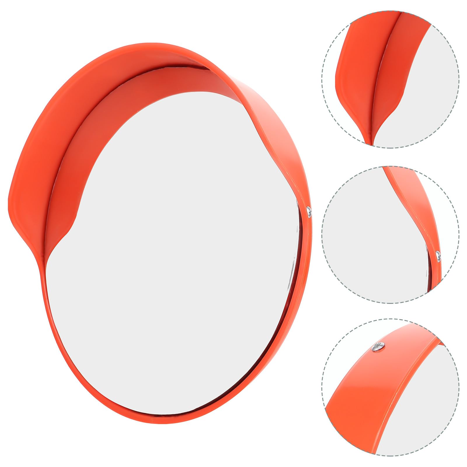 Miroir Convexe de Sécurité Grand Angle 30 Cm pour Intérieur et Extérieur en Plastique et Métal, Surveillance Complète et Résistant aux Températures Extrêmes