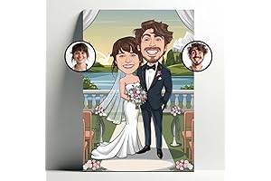Personalized Wedding Portrait in Cartoon Style