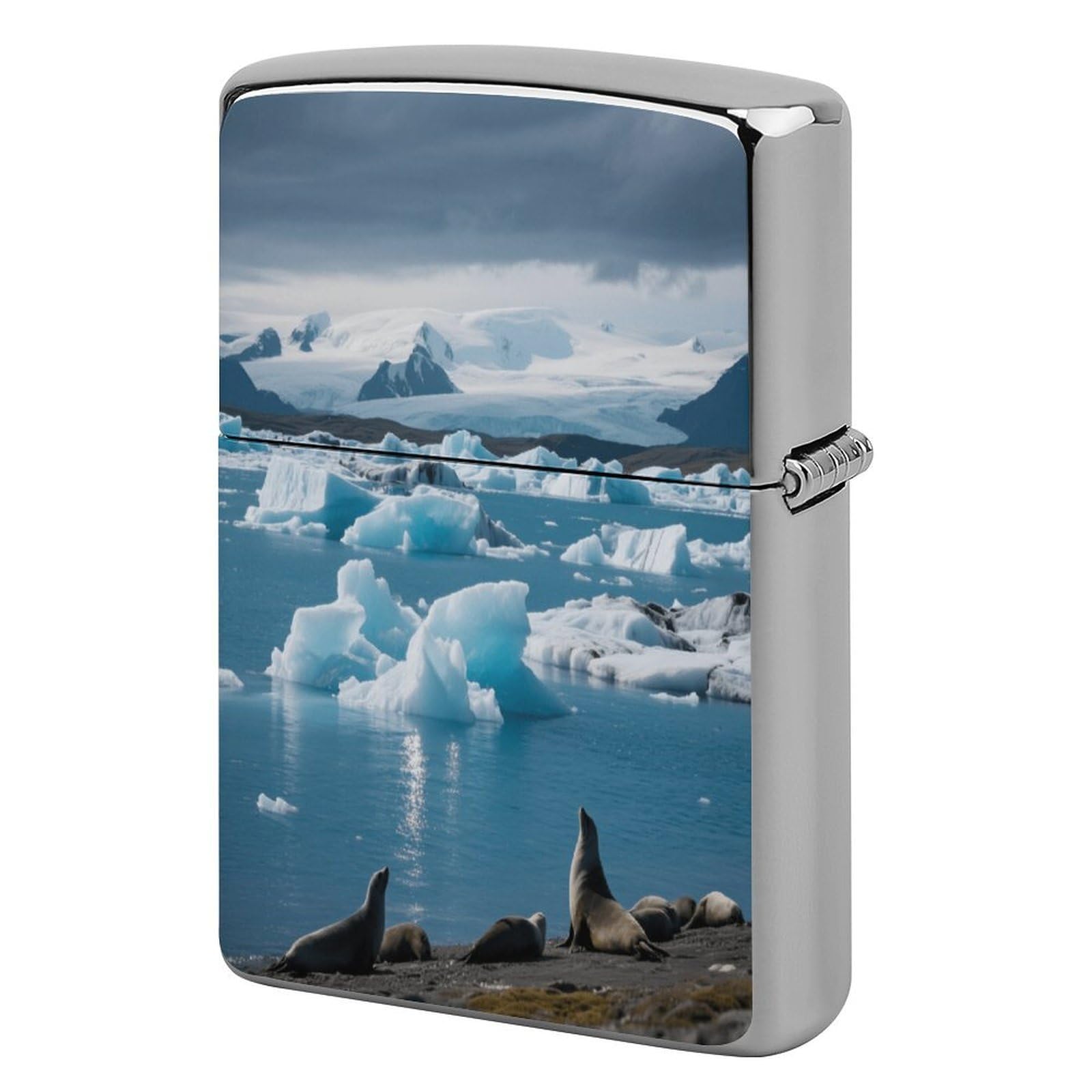 Fekiloot Style Glacial Lake Lighter Case Cover Metal Lighter Case