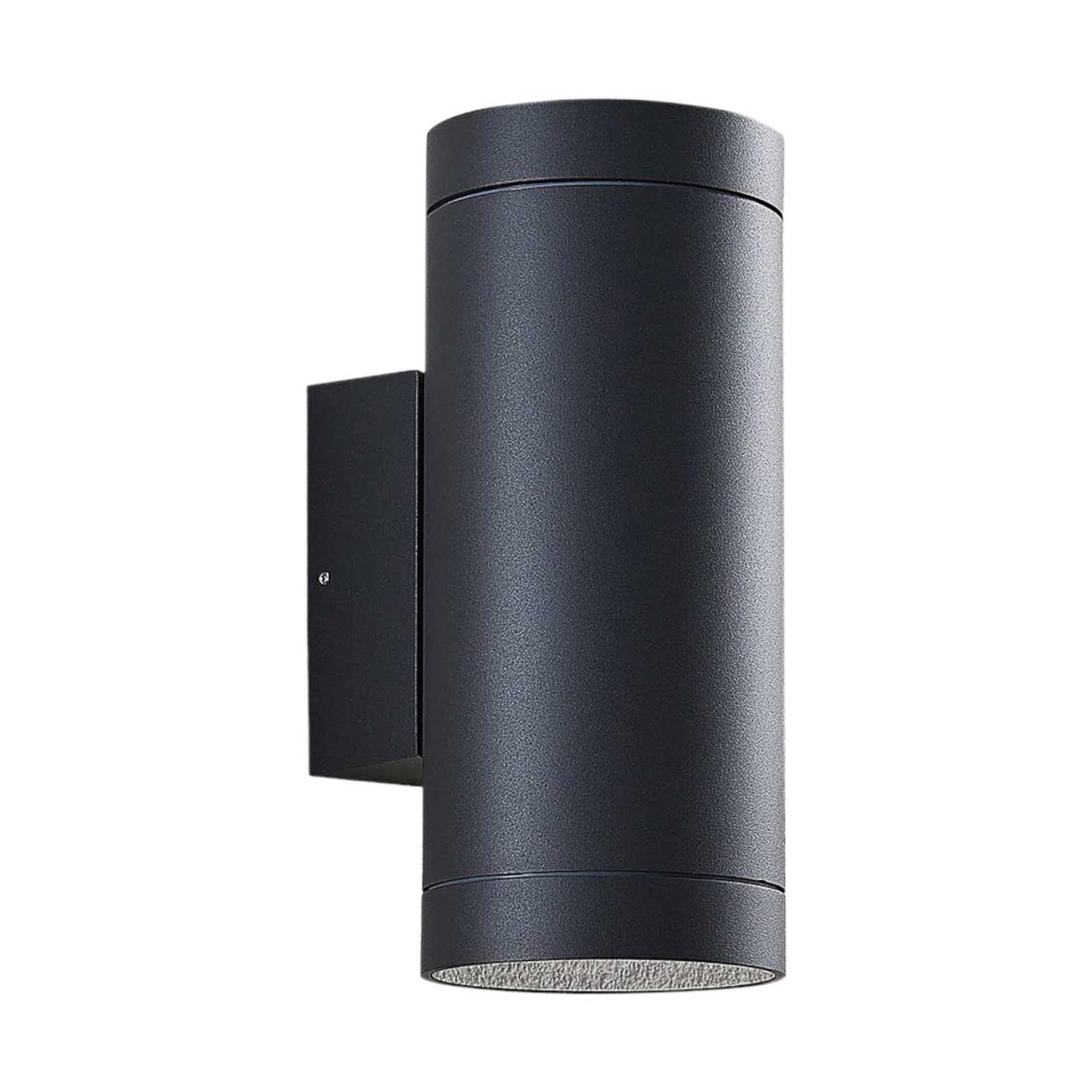 Lucande Outdoor Wall Light Thomke dimmable (Modern) in Silver Made of Aluminium (2 Light Sources, E27) from wall lamp for Exterior/Interior Walls House Terrace und Balcony