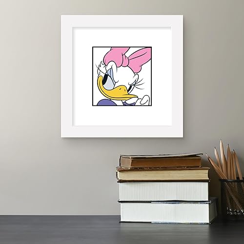 Miniatura 4 de Trends International Gallery Pops Disney Mickey and Friends - Arte de pared de Daisy Duck Expressions Demure, versión enmarcada en blanco, 12 x 12