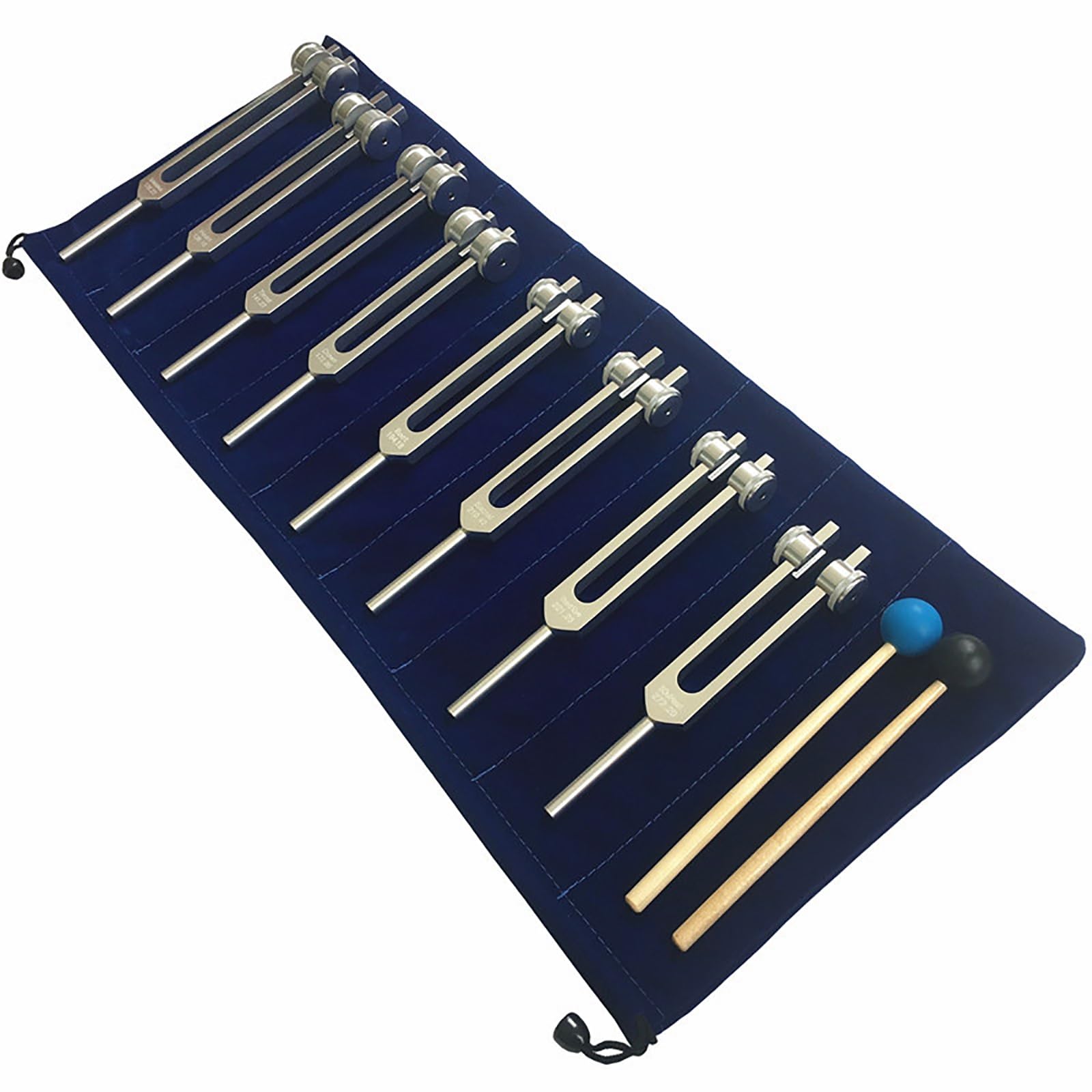 Set di diapason professionale for chakra, strumento a percussione curativo del suono con borsa in velluto e martello di gomma, ideale for la messa a punto della meditazione yoga Biofield