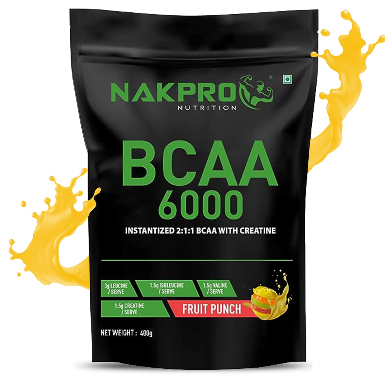 NAKPRO BCAA 6000 - Instantized 2:1:1 BCAA | 3g L-Leucine, 1.5g L-Isoleucinem, 1.5g L-Valine with Creatine helps in High Intensity Training / Workout | Post Workout Recovery Drink for Muscle Recovery and Lean Muscle Building for Men, Women & Athletes  (B0834TC7HV) Amazon Price History, Amazon Price Tracker