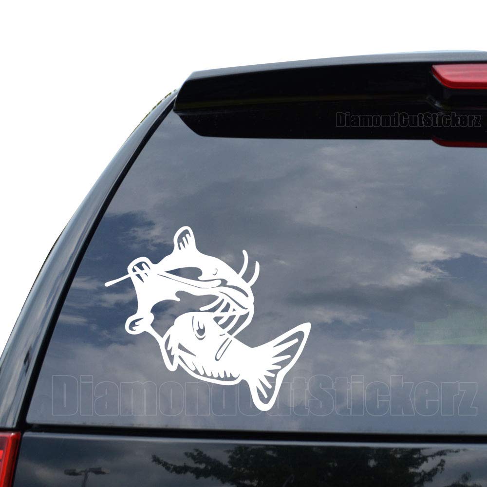 MACMRD Pegatinas De Coche Calcomanías De PVC Para Coche Con Personalidad De Modelado De Pez Gato, Accesorios Exteriores Para Casco De Motocicleta