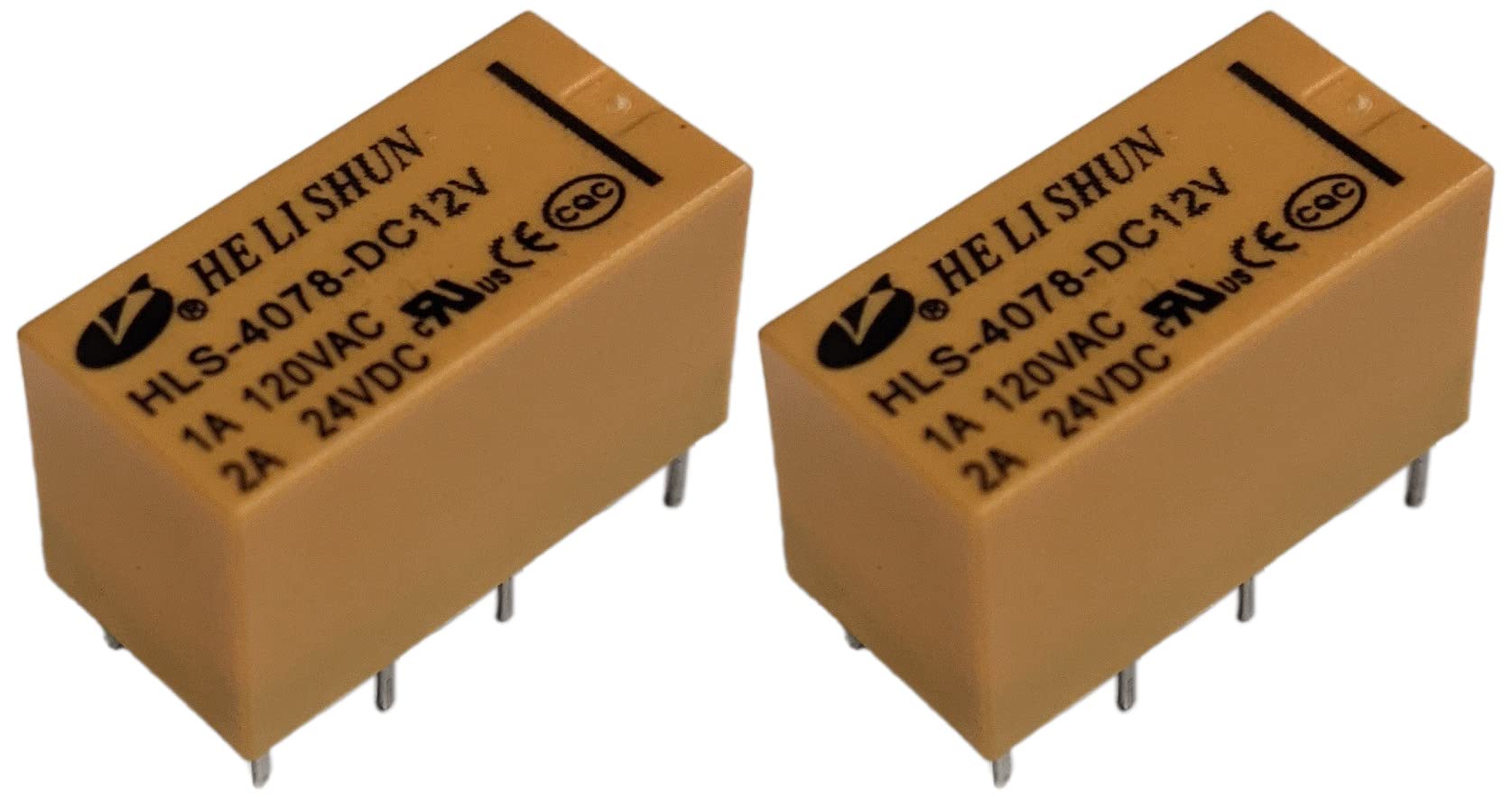 2 Pack 12V Relay DIP, Coil Arrangement: 2 Form C (DPDT), Capable of Switching Loads up to 2A, HLS-4078-DC12V by EX ELECTRONIX EXPRESS