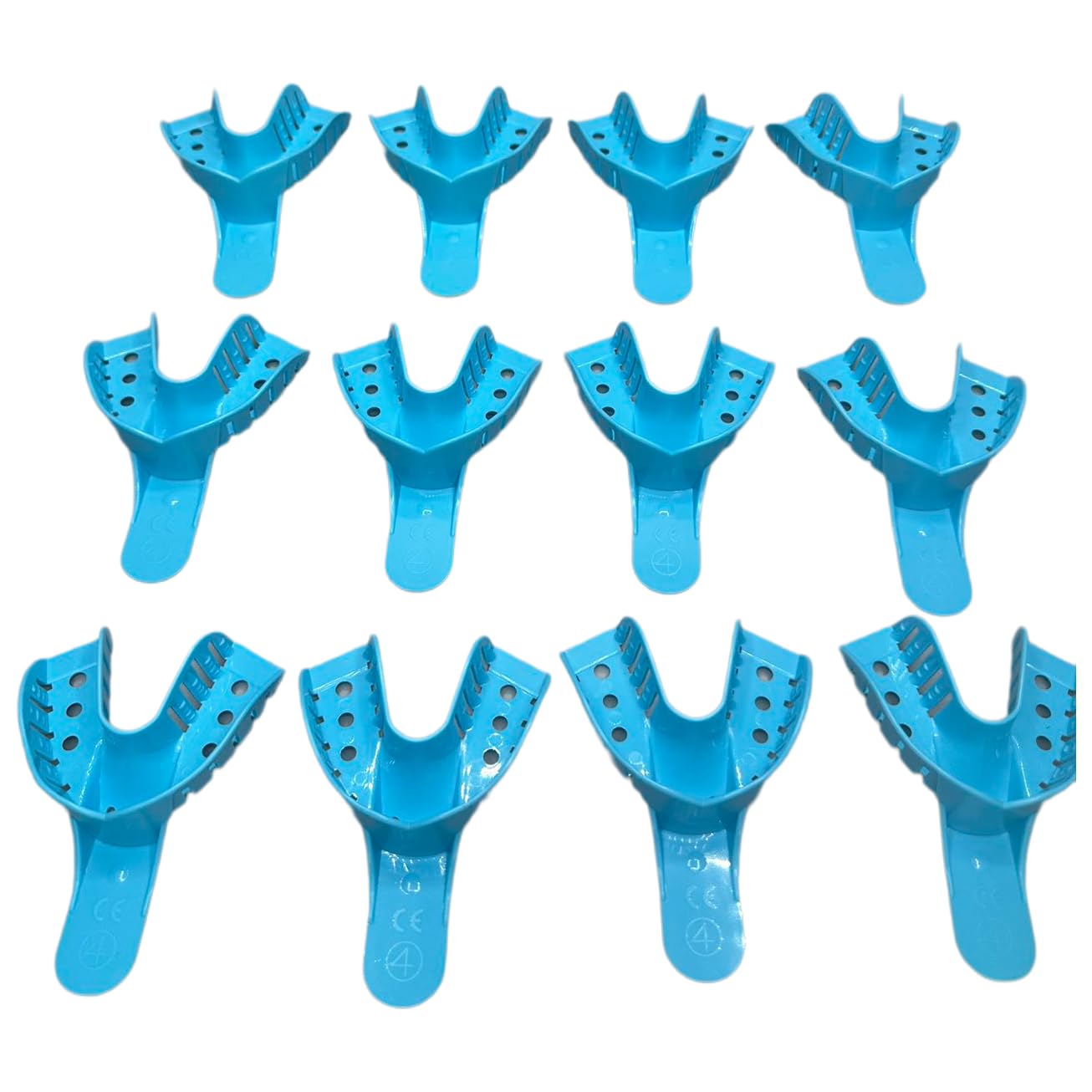 Dental Mates Impression Trays Blue, Perforated Impression Trays for Dental Clinic, Lab Equipment, Dental Students (1, 3# MD Upper)