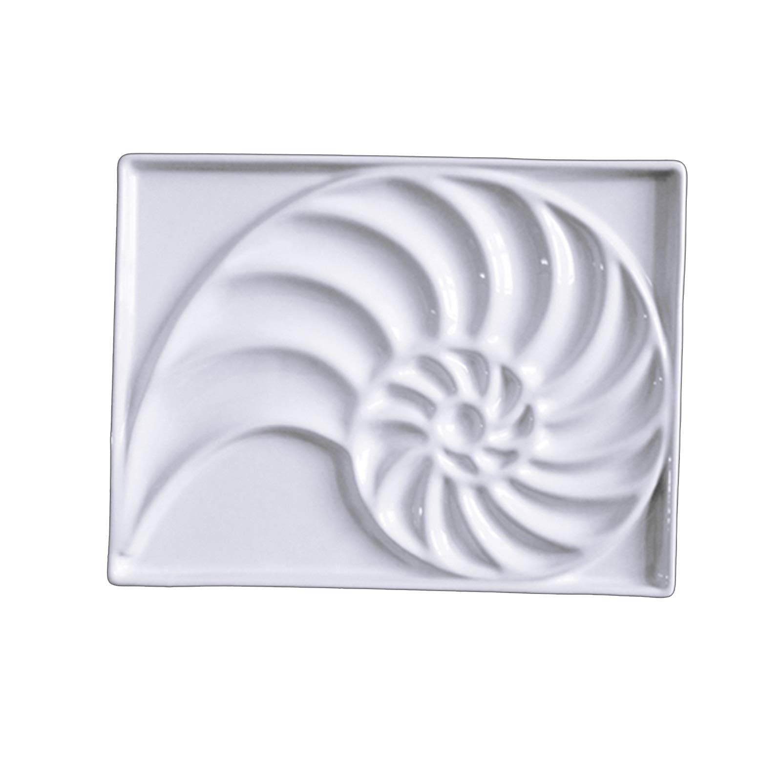Artists Paint Palettes, Ceramic Rose Shaped Hand Painted Gouache Watercolor Palette Paint Tray Art Supplies(Conch Rectangle)