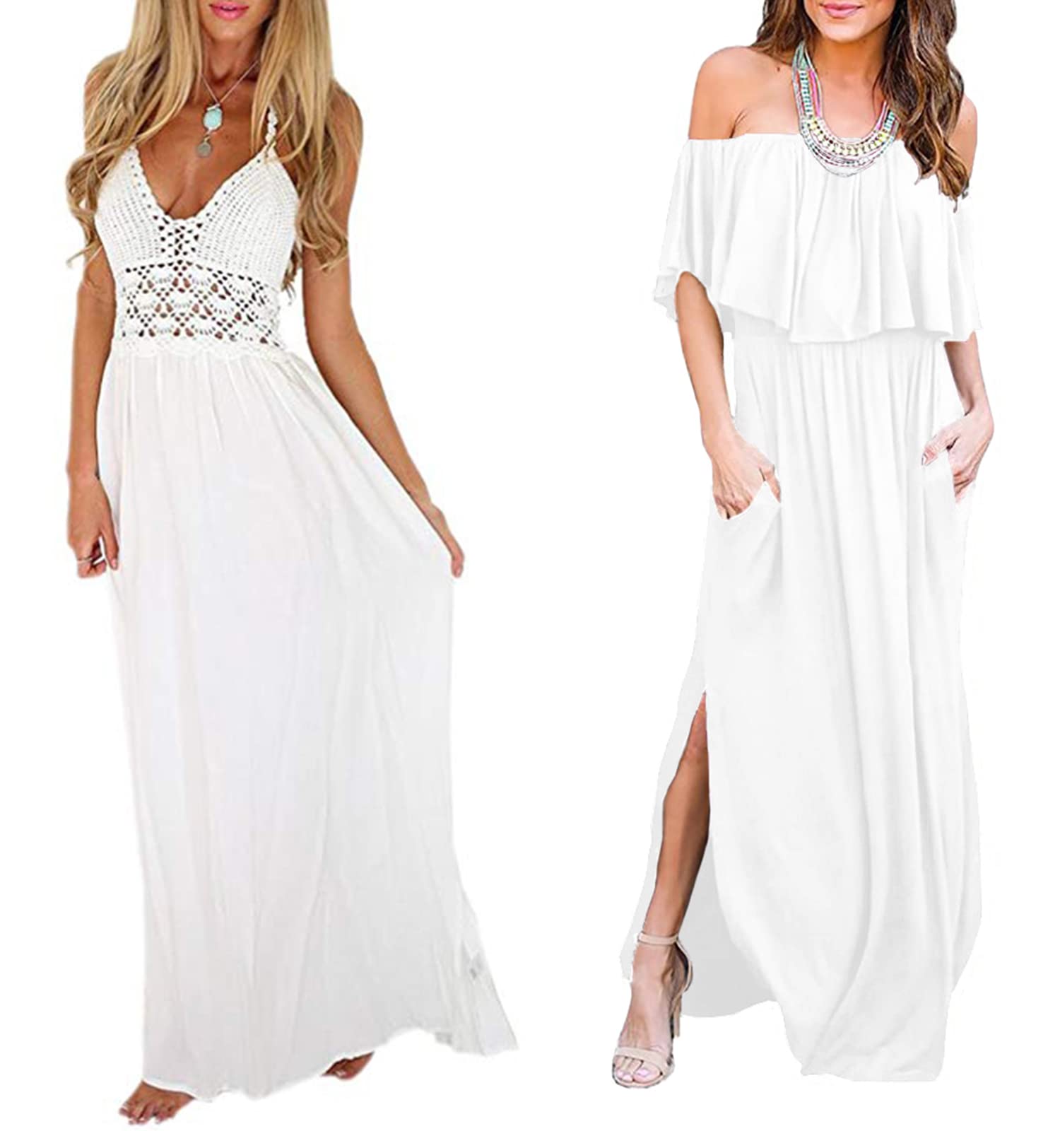 Women Off Shoulder Dress And Beach Crochet Backless Bohemian Halter |  Desertcart Bahamas