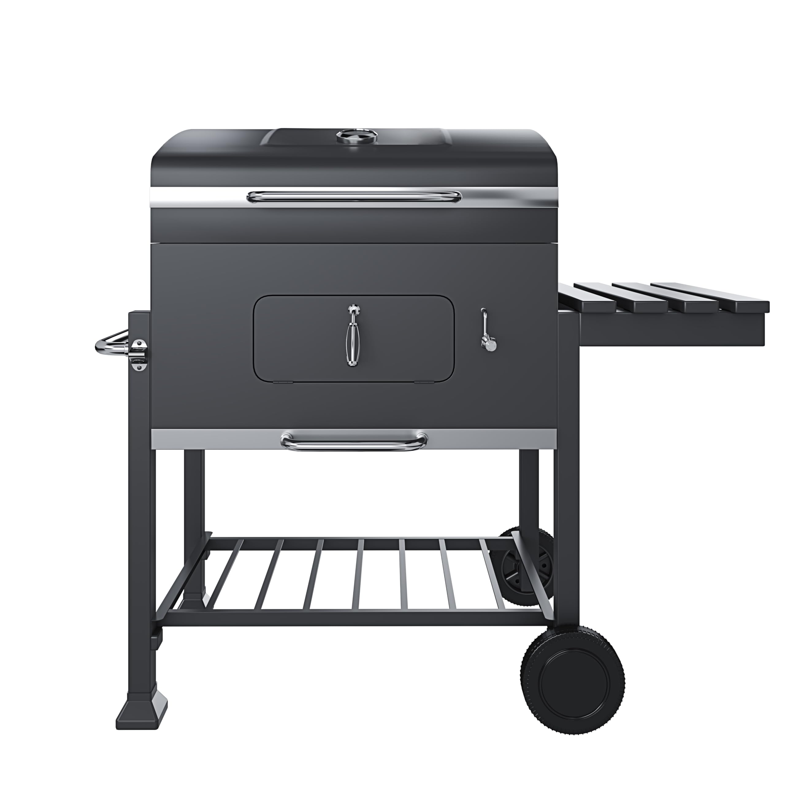 BRICOZONE Barbecue A Carbone In Acciaio Con Termometro Integrato Griglia Regolabile In Altezza