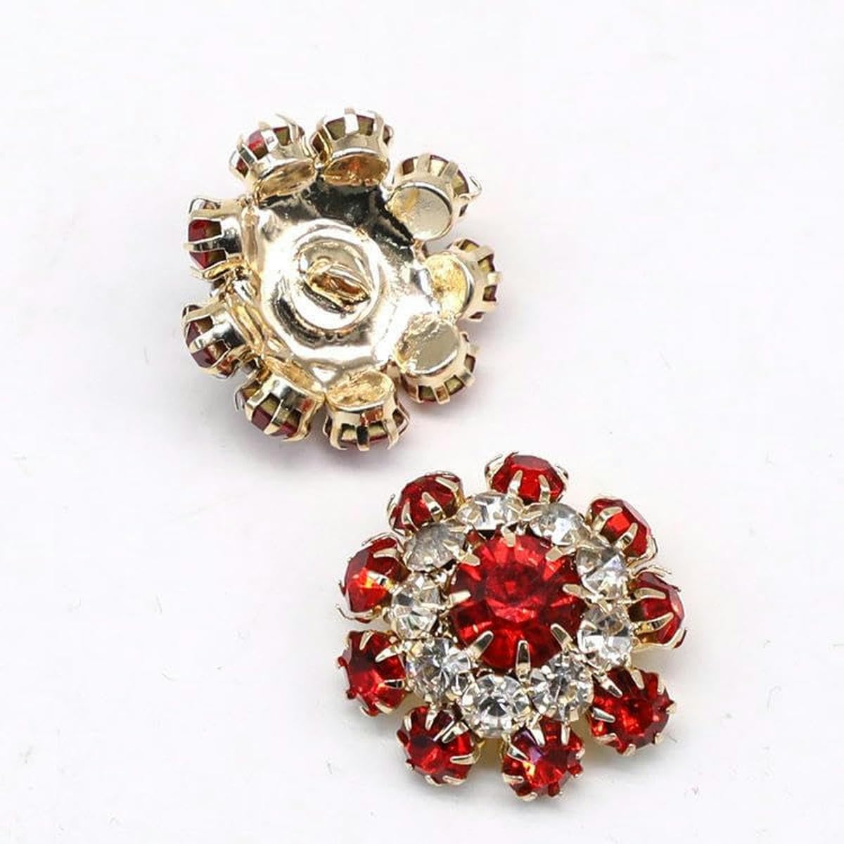 20MM 20PCS Botón de vástago de metal Botones de diamantes de imitación de girasol para coser Botón de vástago de diamantes de imitación Botones de diamantes de imitación de perlas para ropa abrigo-Ne