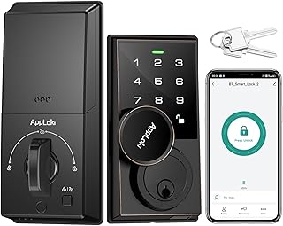 AppLoki Smart Lock, Keyless Entry Door Lock with Bluetooth/Alexa Voice Control, Touchscreen Keypad Deadbolt Lock with APP, E-Key, Code, Key, Auto-Lock, Front Door Lock for Home Apartment Hotel